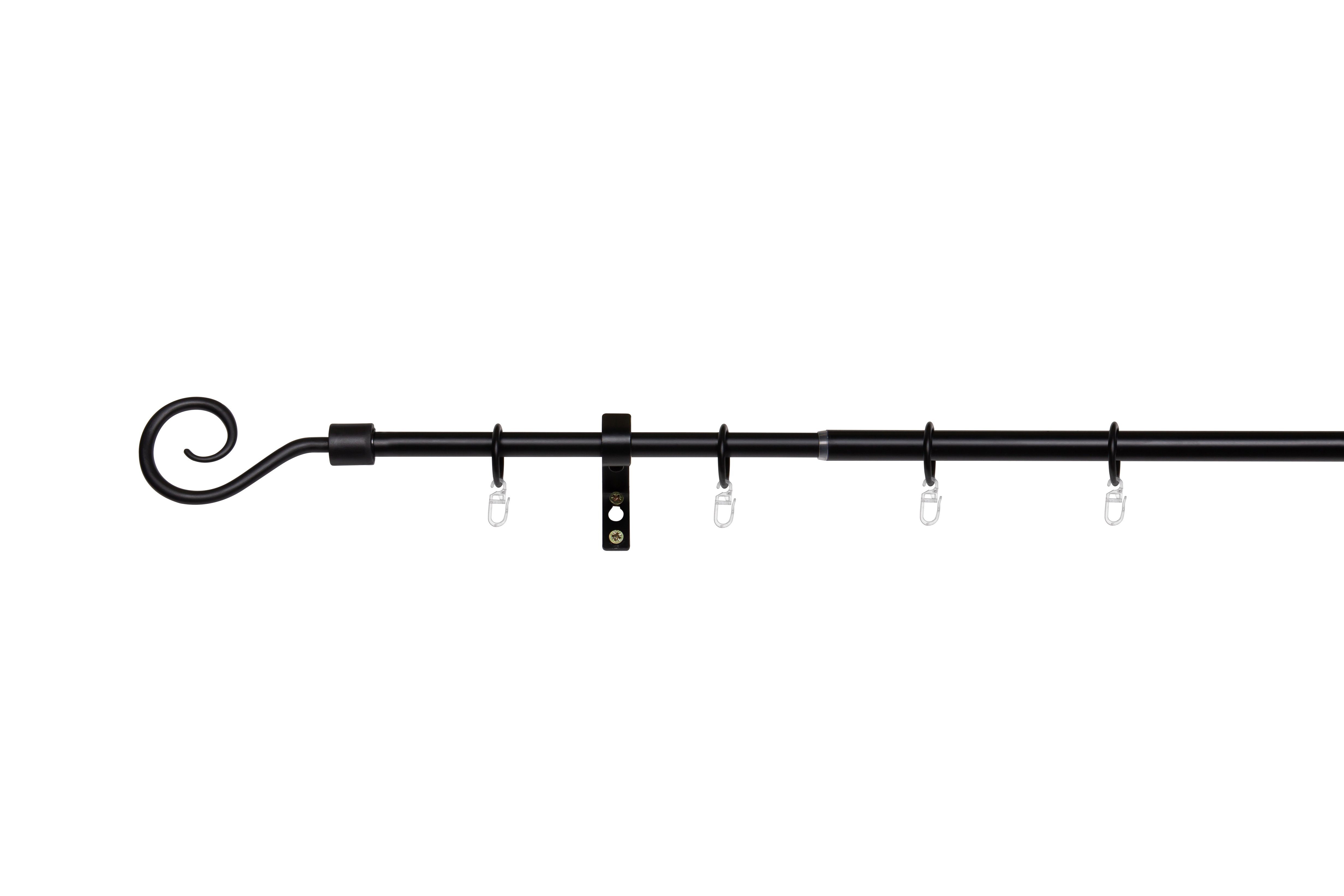 ondeco Gardinenstange Teleskopgarnitur Hook, Ø 16 mm, 1-läufig, ausziehbar, Bohren, verschraubt, Metall