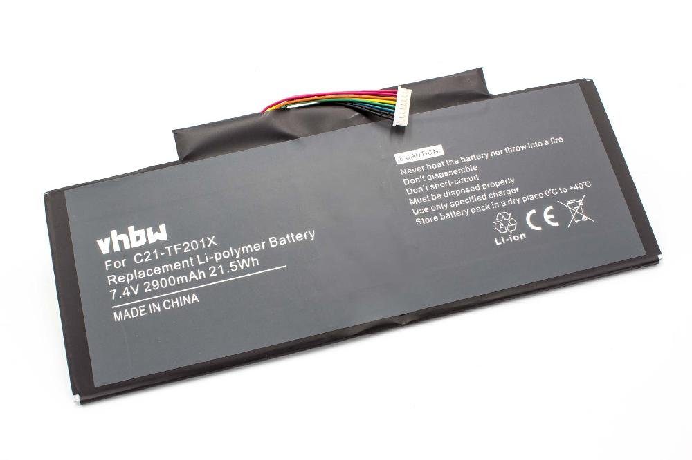 vhbw kompatibel mit Asus Transformer Pad TF300T, TF300, TF300TL, TF300TG Tablet-Akku Li-Polymer 2900 mAh (7,5 V)