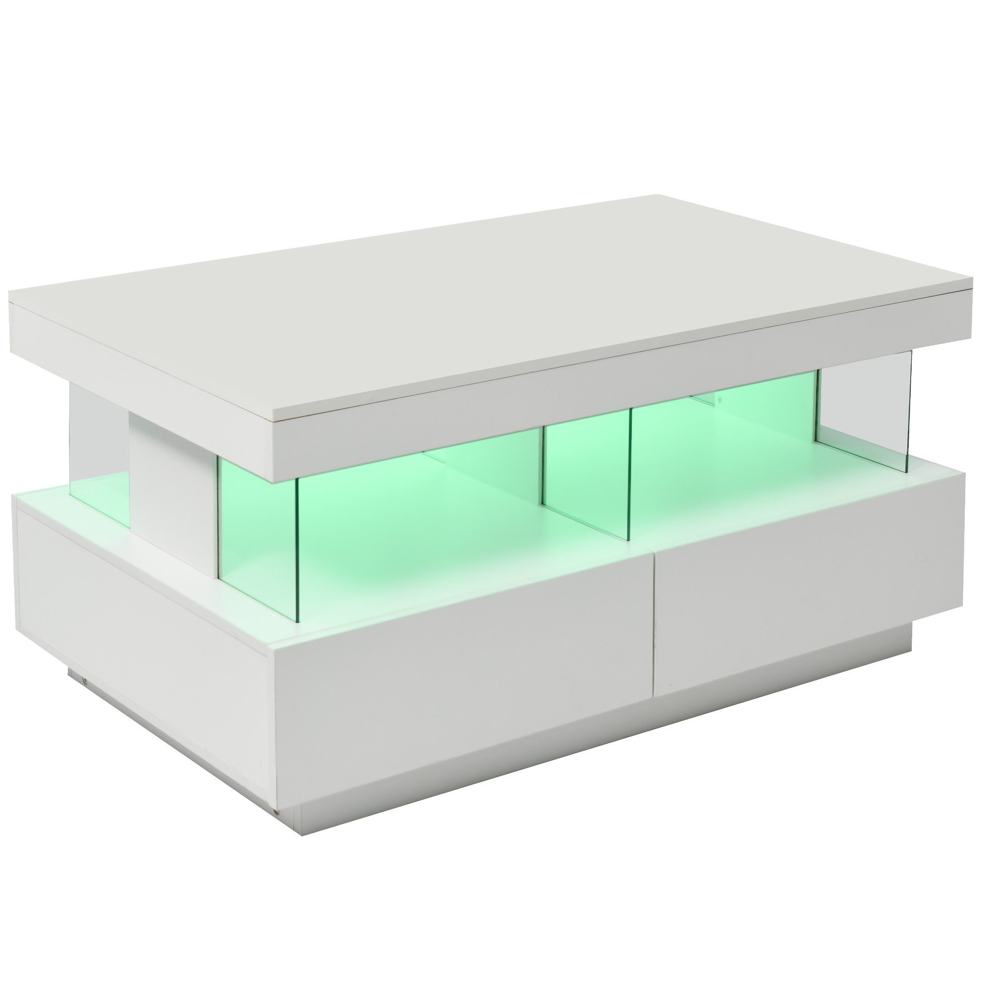 BlingBin Couchtisch Sofatisch Mit LED-Beleuchtung, Teetisch Kaffeetisch (Co günstig online kaufen