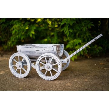 HTI-Living Gartenfigur Holzhandwagen Weiß Rustikal Sommerset, (Stück, 1 St., 1 Handwagen ohne Dekoration), Dekohandwagen Pflanzwagen