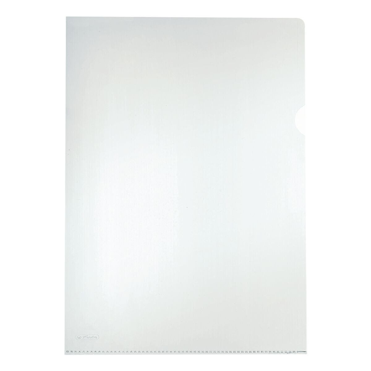 Herlitz Prospekthülle, 100 Stück, glasklar, Format A4 ohne Lochrand, mit Greifausschnitt