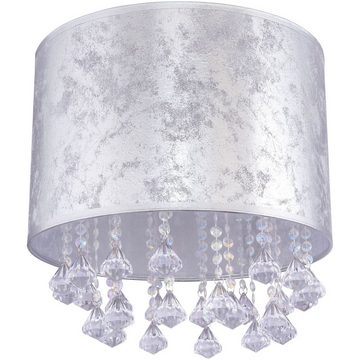 Globo Deckenleuchte Deckenleuchte E27 Wohnzimmer Schlafzimmer Deckenlampe Rund silber, Acrylkristalle, Kristall, ohne Leuchtmittel, Lichtrabe ist abhängig vom Leuchtmittel, Esszimmer, Flur, Küche, Gästezimmer, Arbeitszimmer