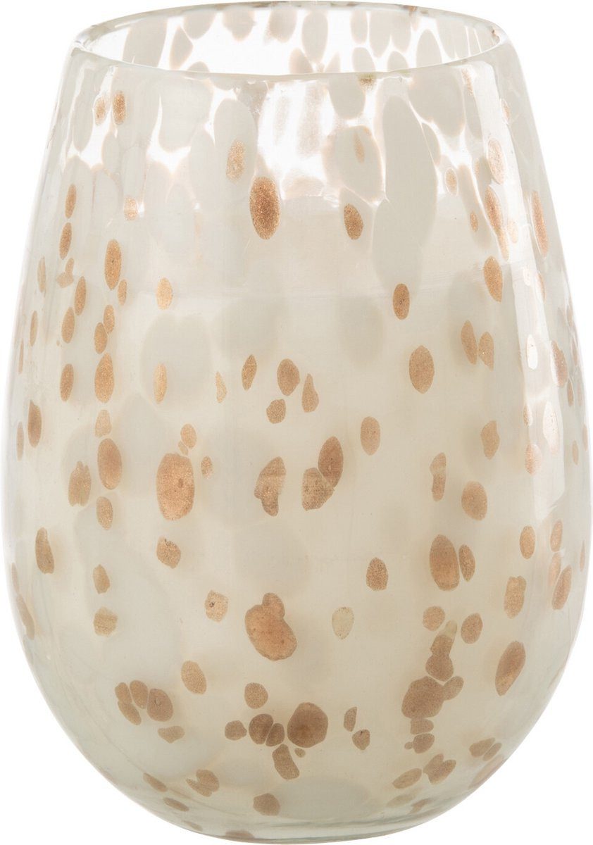 J-line Duftkerze Mia - Osmanthus & Suede - Glas - Weiß/Mix - Medium - 120 U (1-tlg), im Glas