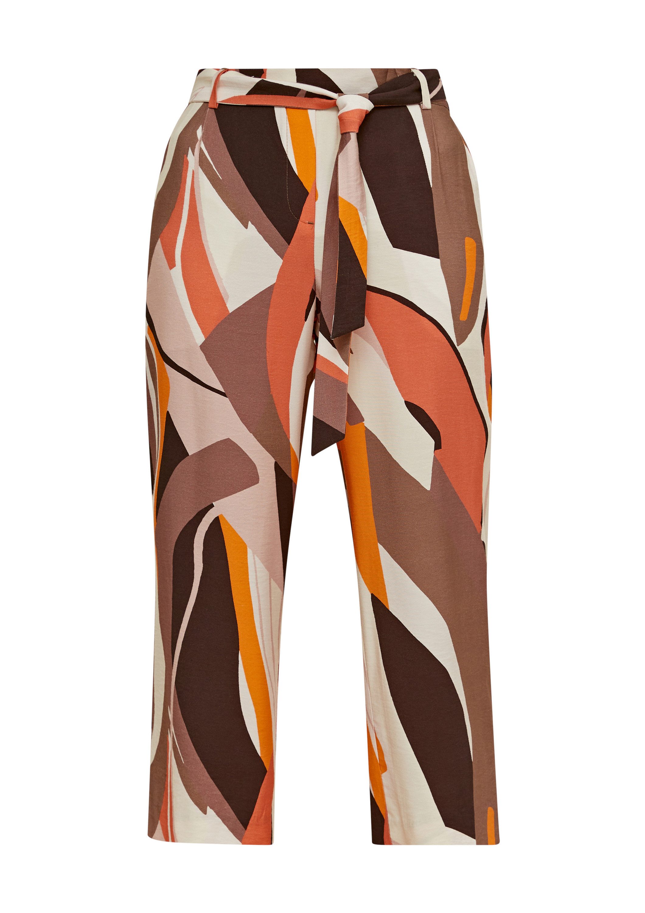 comma Culotte Hose Regular: Hose mit Bindegürtel