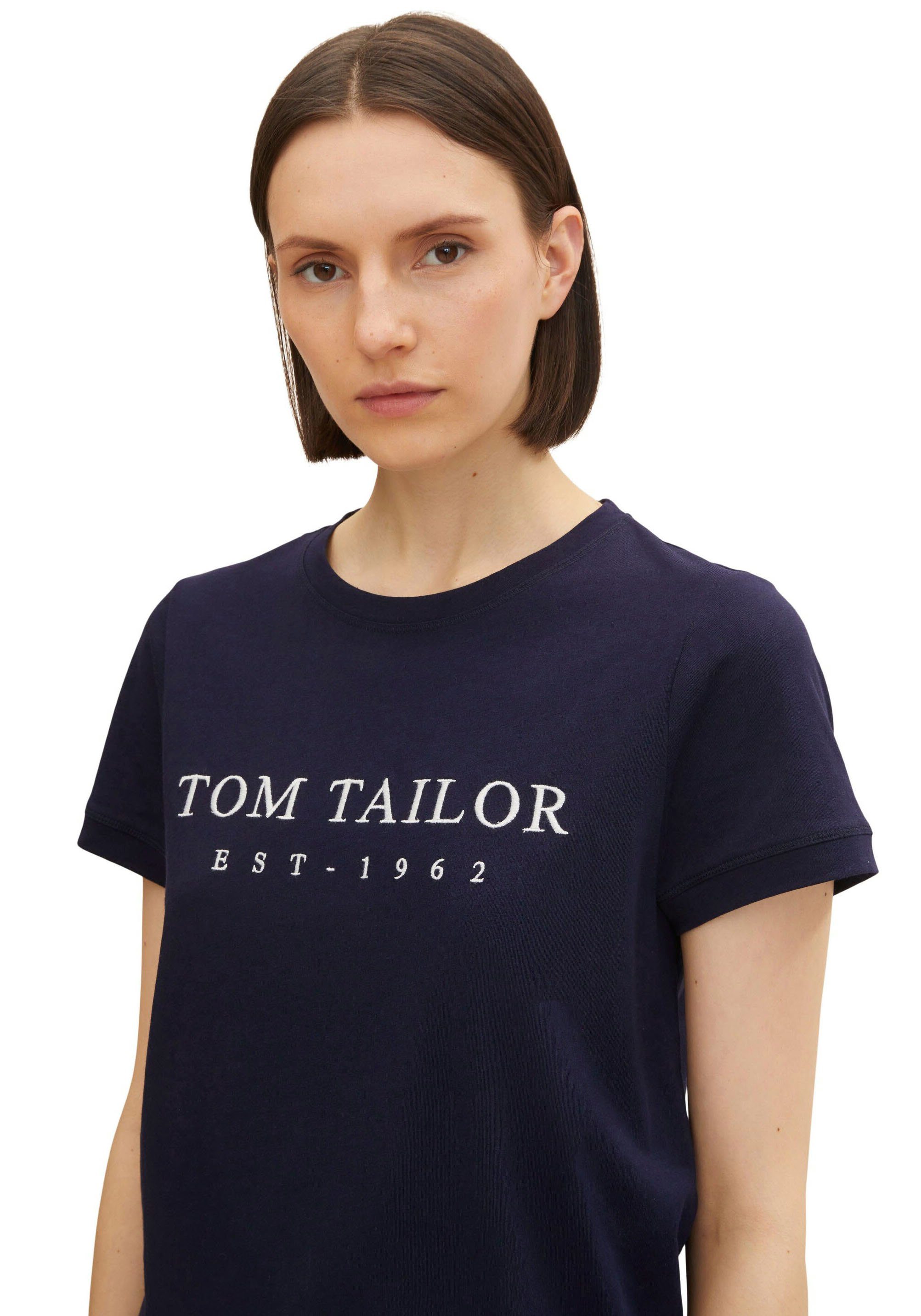 TAILOR T-Shirt TOM Logoprint T-Shirt dunkelblau