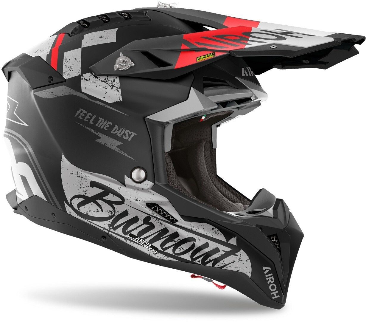 Airoh Motocrosshelm Aviator 3 Burnout Motocross Helm, Spoiler