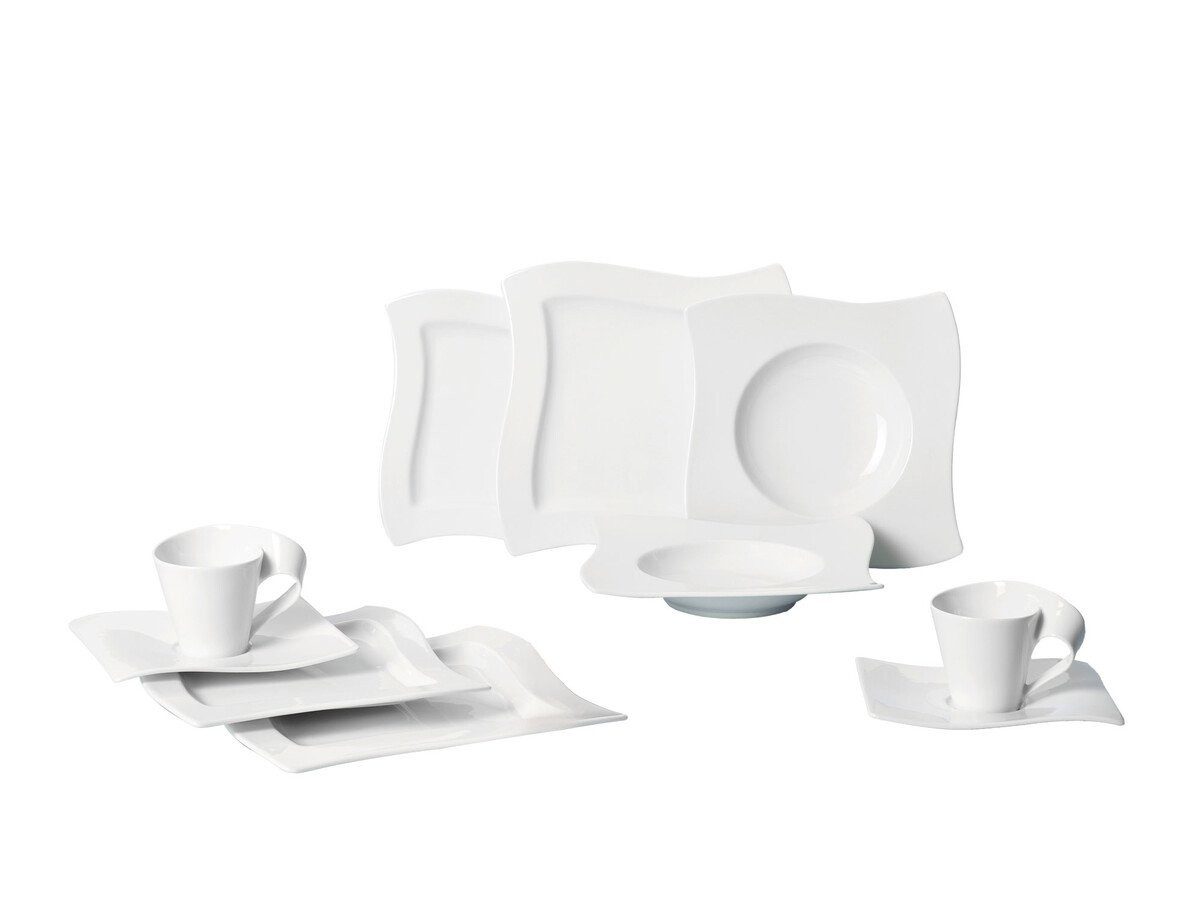 Villeroy & Boch Geschirr-Set Basic-Set 30-tlg. NewWave, 6 Personen, Premium Porcelain