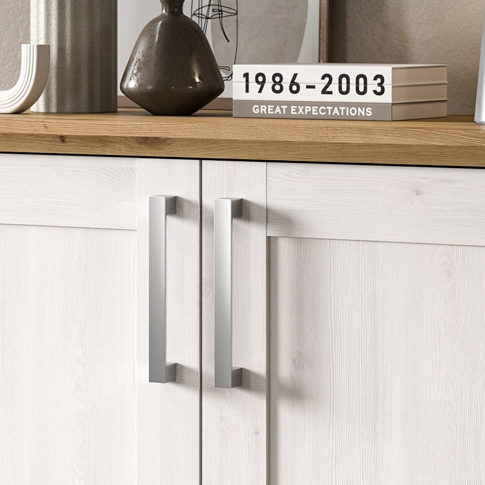 Lomadox Kommode VISOKO-158, 95 cm breit in Lärche & Eiche, Landhaus-Stil