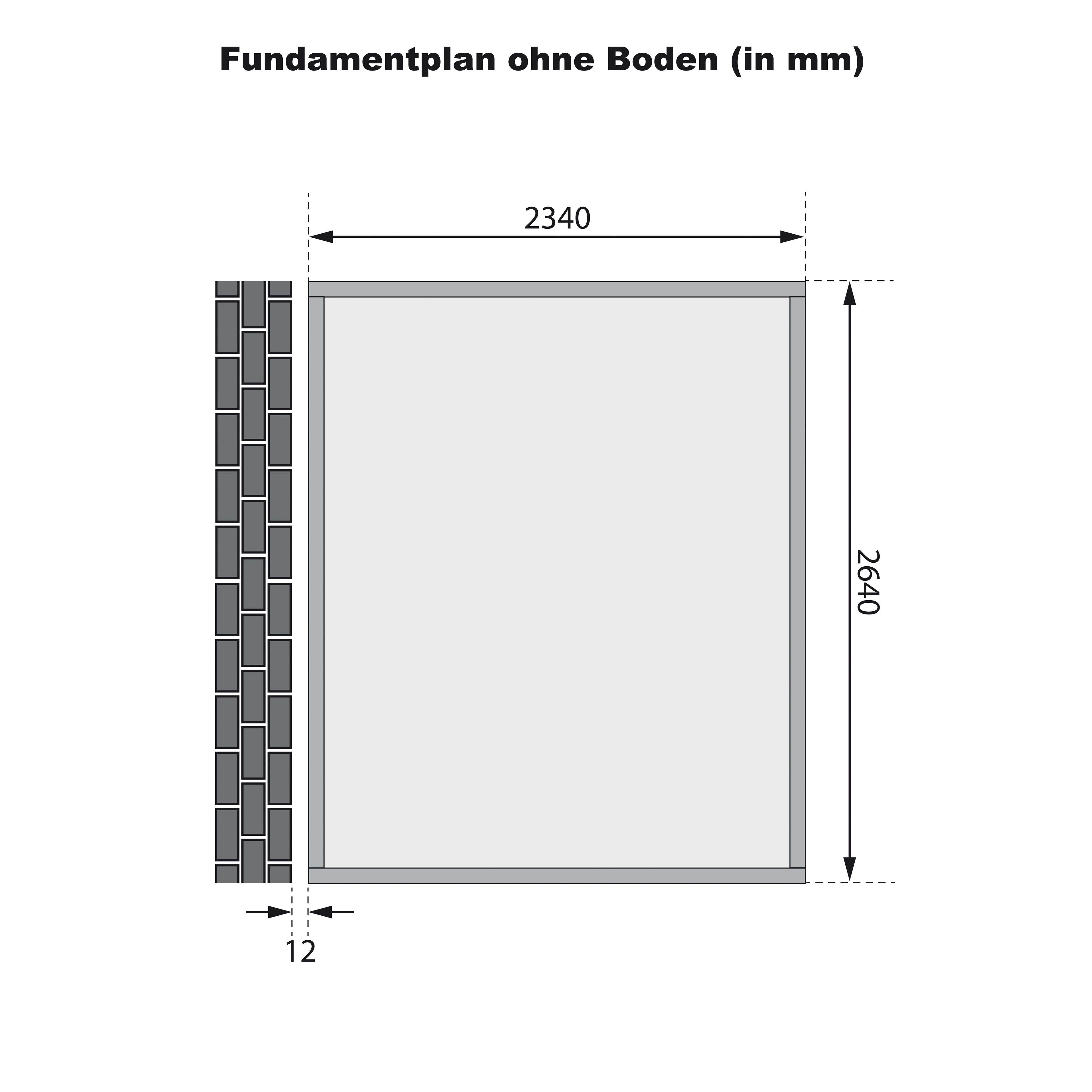 BxT: Bodensee oder 3, Gartenhaus naturbelassen terragrau KONIFERA 255x232 cm,