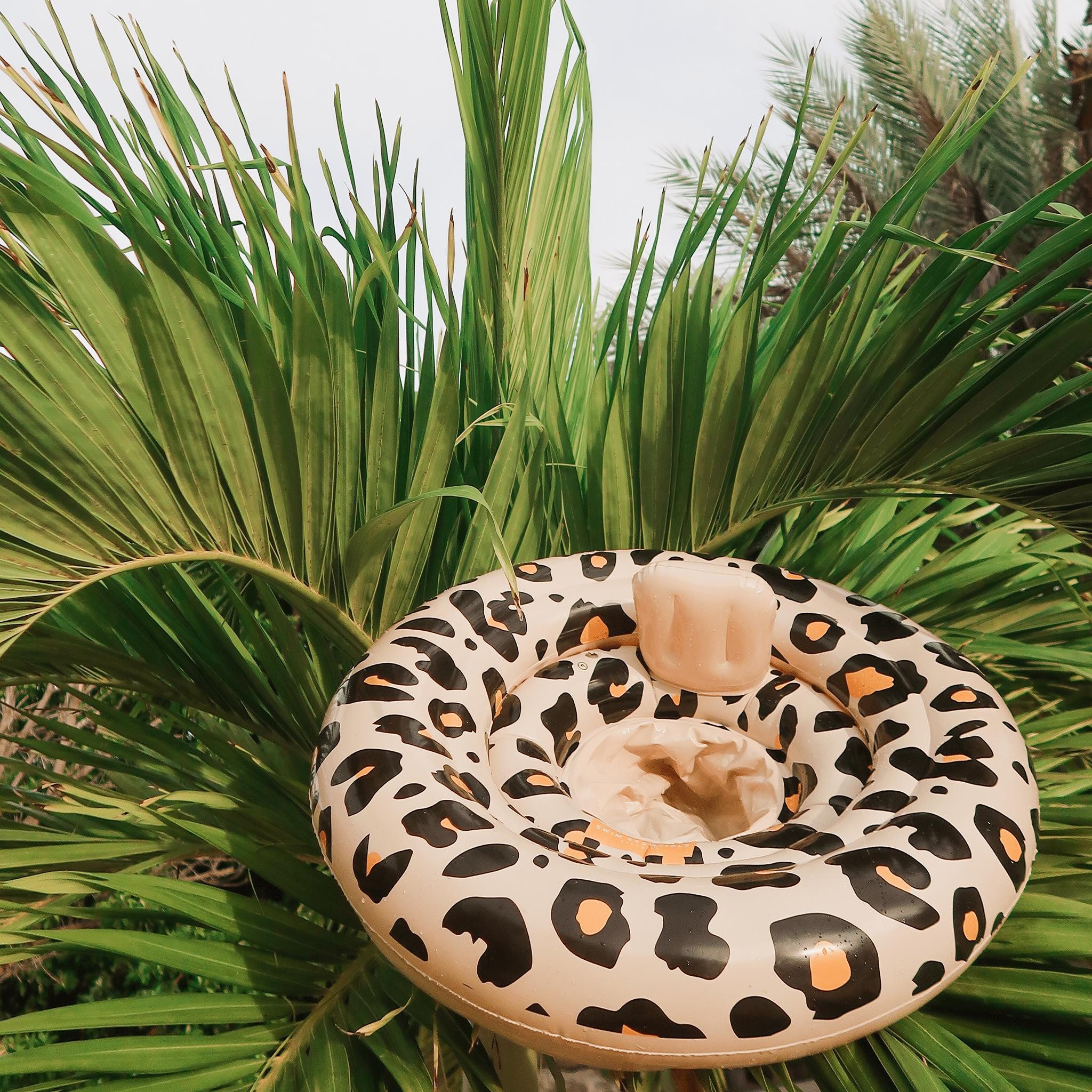 Swim Essentials Schwimmring Baby Schwimmring Leopard Beige 69 cm, Schwimmreifen Schwimmhilfe