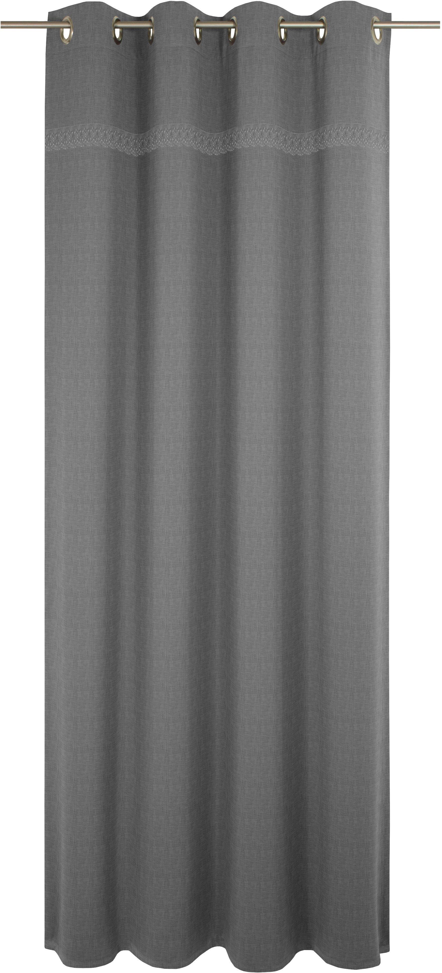 Vorhang Wiessee, Wirth, Ösen (1 St), blickdicht, Jacquard grau