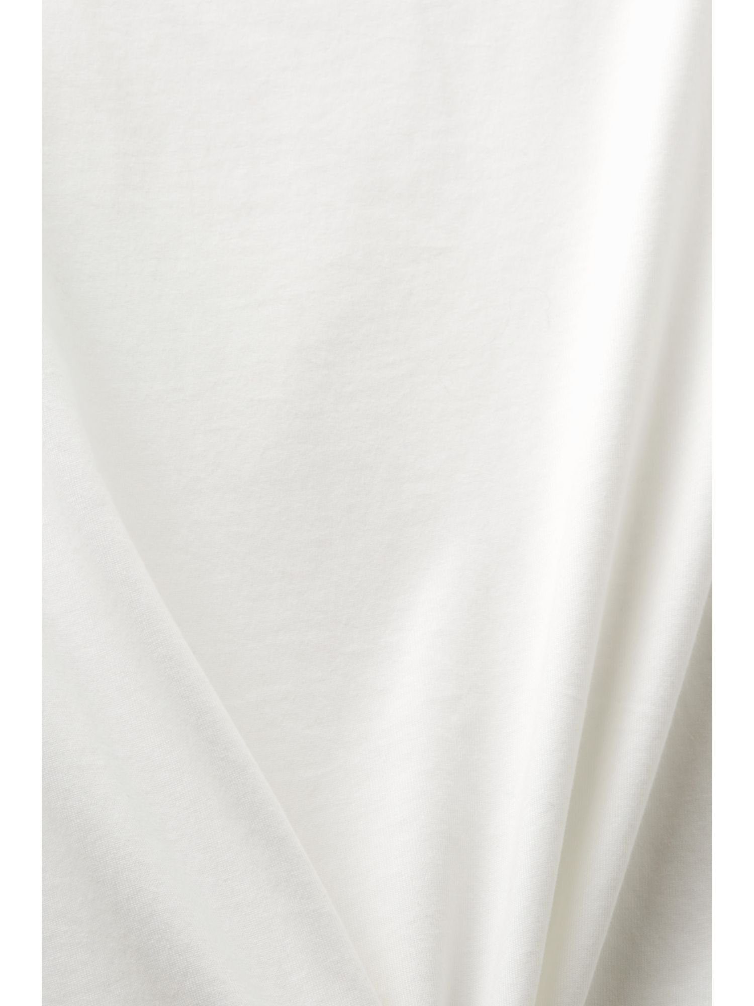 Baumwolle Esprit (1-tlg) WHITE Longsleeve OFF Langarmshirt aus