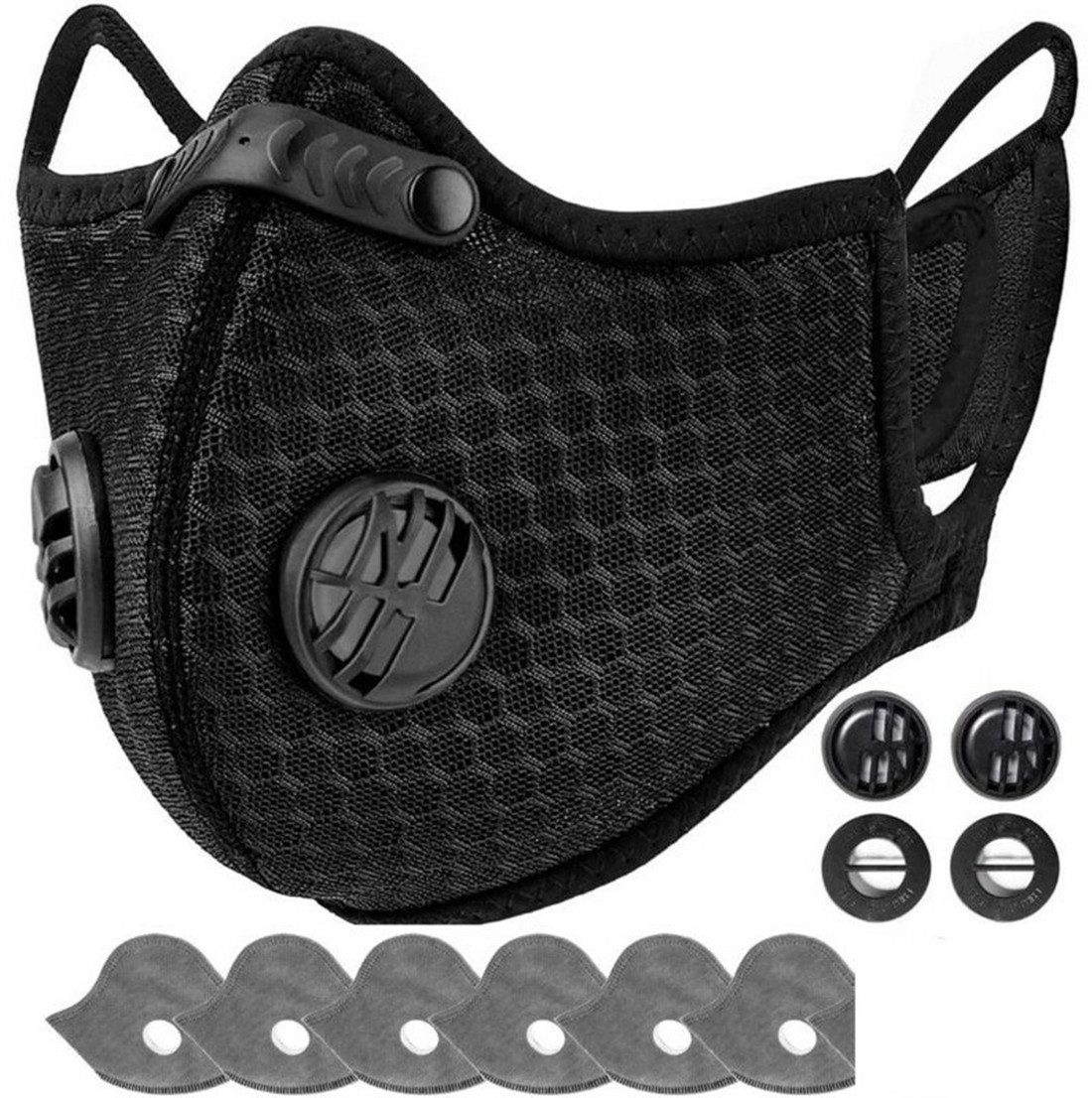 FANNOU Sturmhaube Halbgesichtsmaske Fahrrad Winddicht Sport Maske mit Filter (1-St) Ideal zum Skifahren, Radfahren, Motorradfahren, Skateboarden