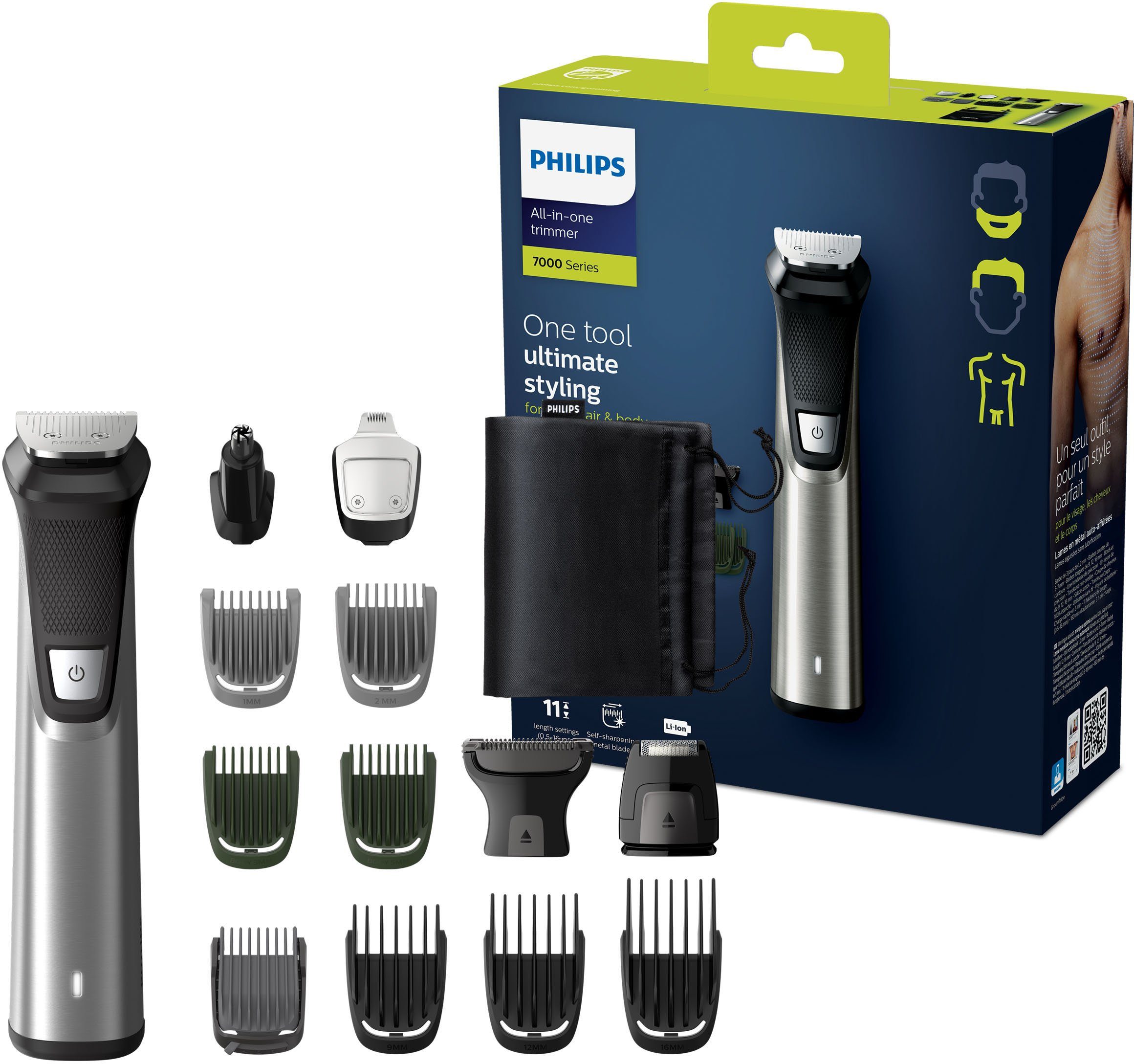 Philips Multifunktionstrimmer MG7745/15, All-in-One Trimmer, 14-in-1 ...