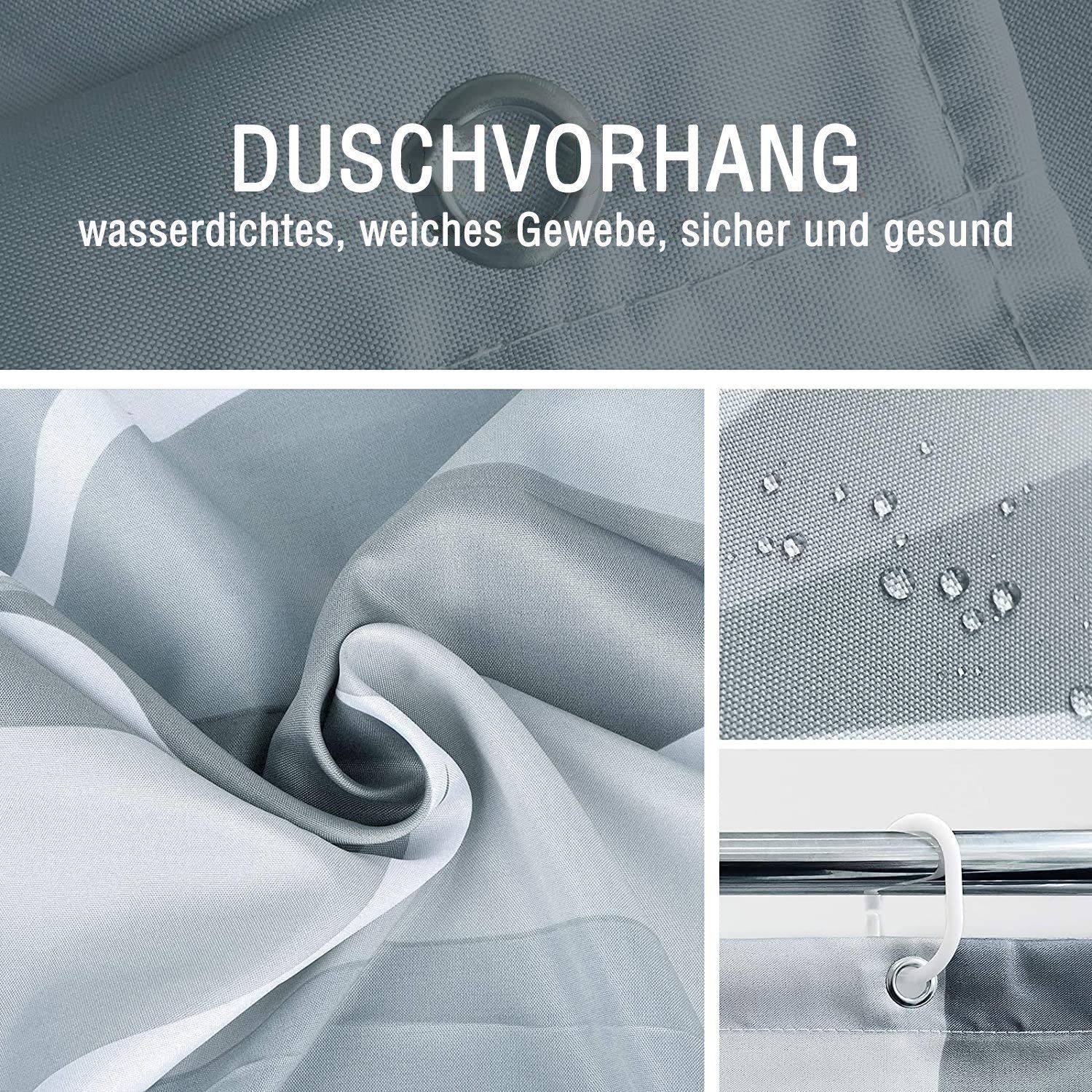 BYSURE Duschvorhang Breite 180 cm, Anti-Schimmel günstig online kaufen