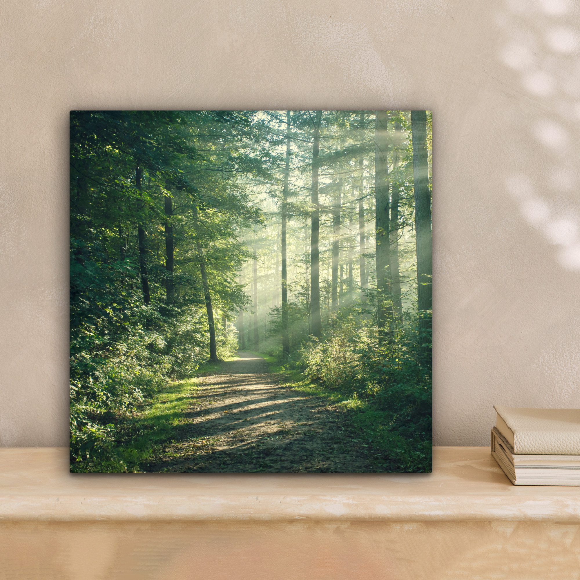 OneMillionCanvasses® Leinwandbild Wald - Weg - Sonne - Bäume - Grün - Natur günstig online kaufen