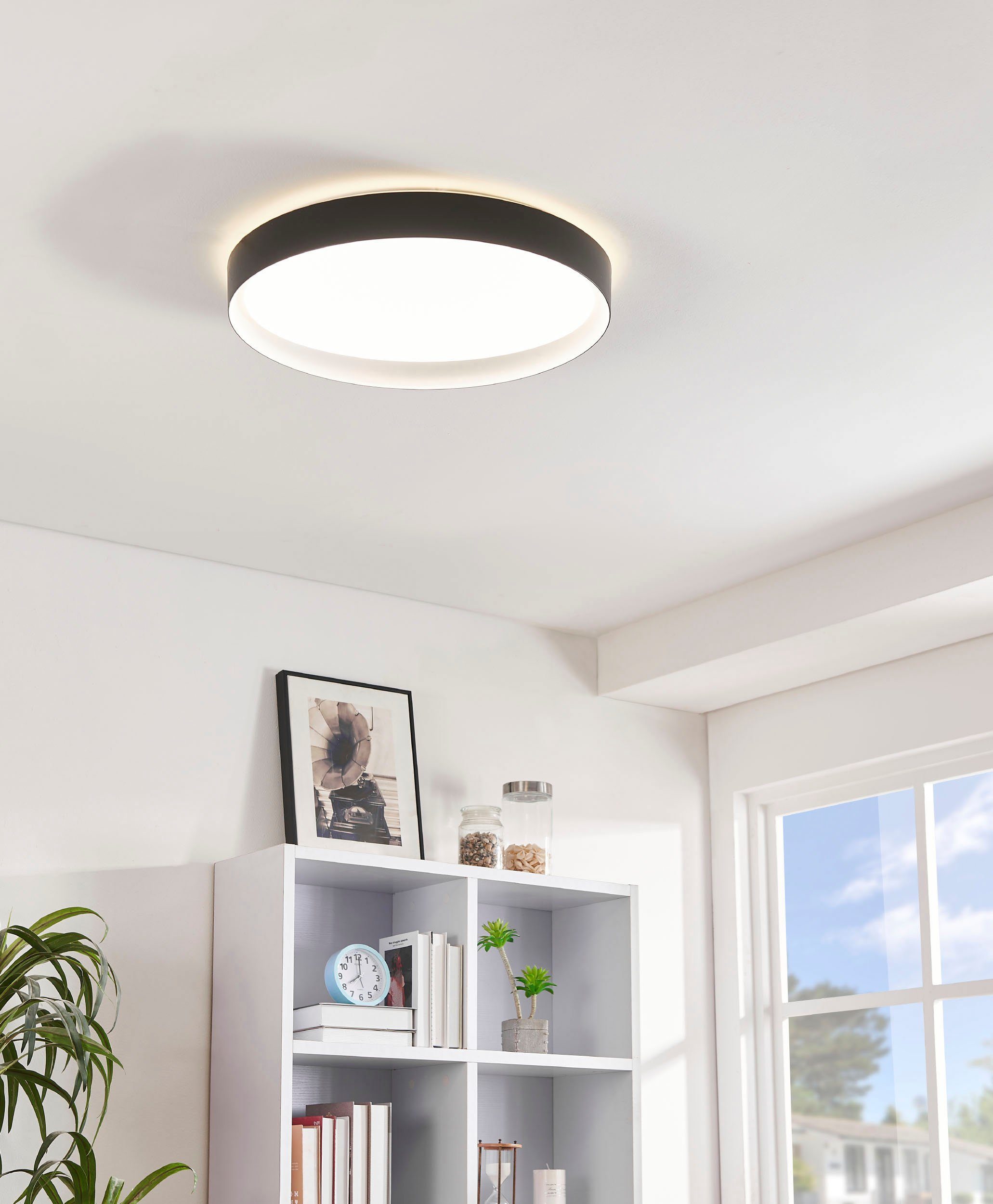 EGLO Deckenleuchte LAURITO, - Deckenleuchte LED in warmweiß warmweiß kaltweiß, - fest - aus integriert, 24W kaltweiß weiß Stahl 