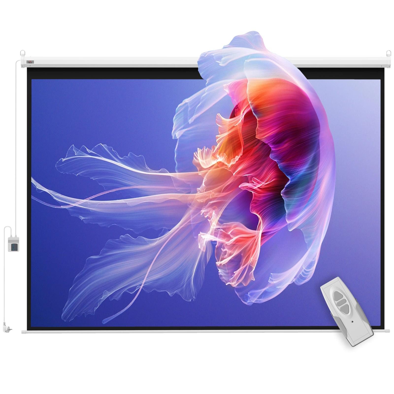 FELIXLEO Leinwand Beamer Leinwand inkl. Fernbedienung 84 Zoll 4 3 Format 171x130 cm Weiß