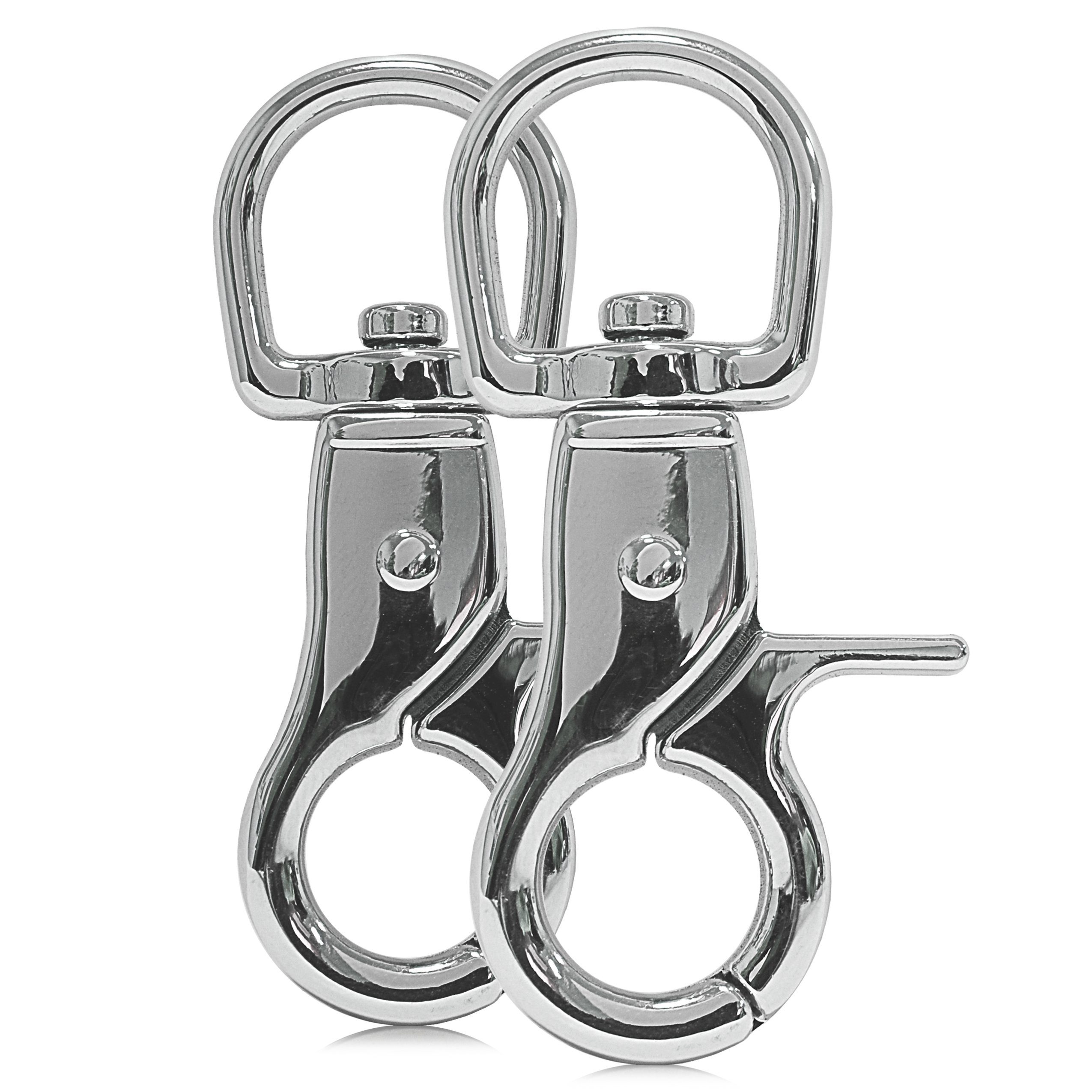 Ganzoo Karabiner 2er Set Karabiner-Haken mit Drehgelenk für Hunde-Leine, Stahl 60mm