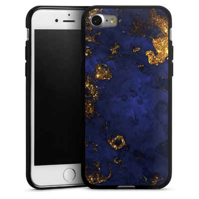 DeinDesign Handyhülle Marmor Gold Utart Blue and Golden Marble Look, Apple iPhone 8 Silikon Hülle Bumper Case Handy Schutzhülle