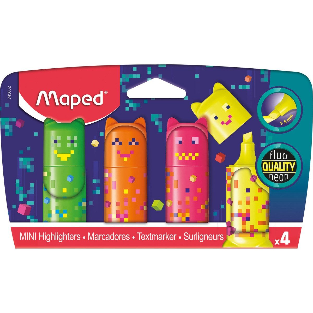 MAPED Marker Maped Textmarker PIXEL PARTY 4 Stück