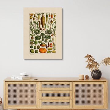 Posterlounge Holzbild Patruschka, Gemüse Vintage (französisch), Wohnzimmer Vintage Grafikdesign