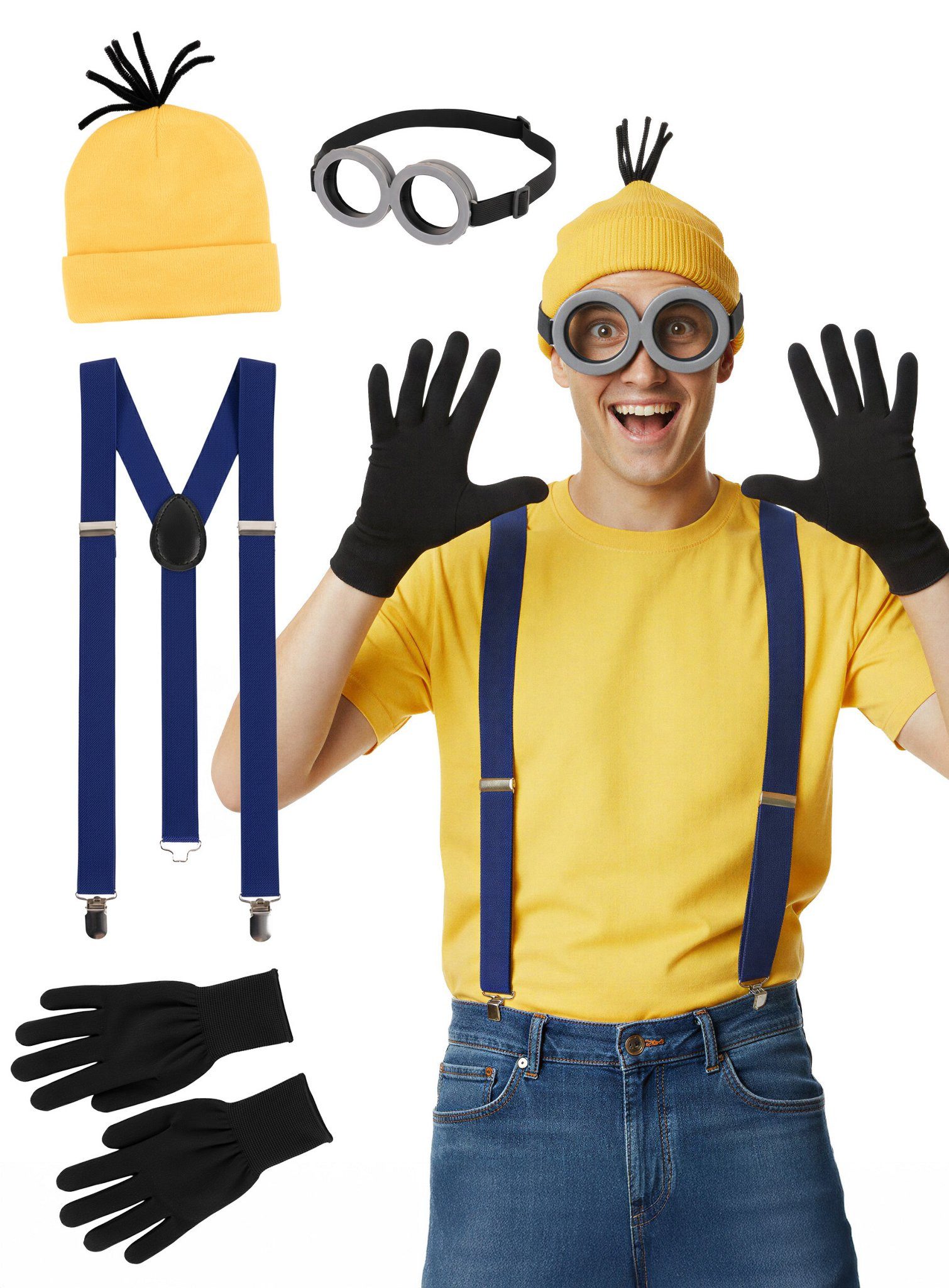 Metamorph Kostüm Gelber Gehilfe - Karneval Faschingskostüm Herren, Einfach unverbesserlich: perfekte Accessoires für ein Outfit im Minio