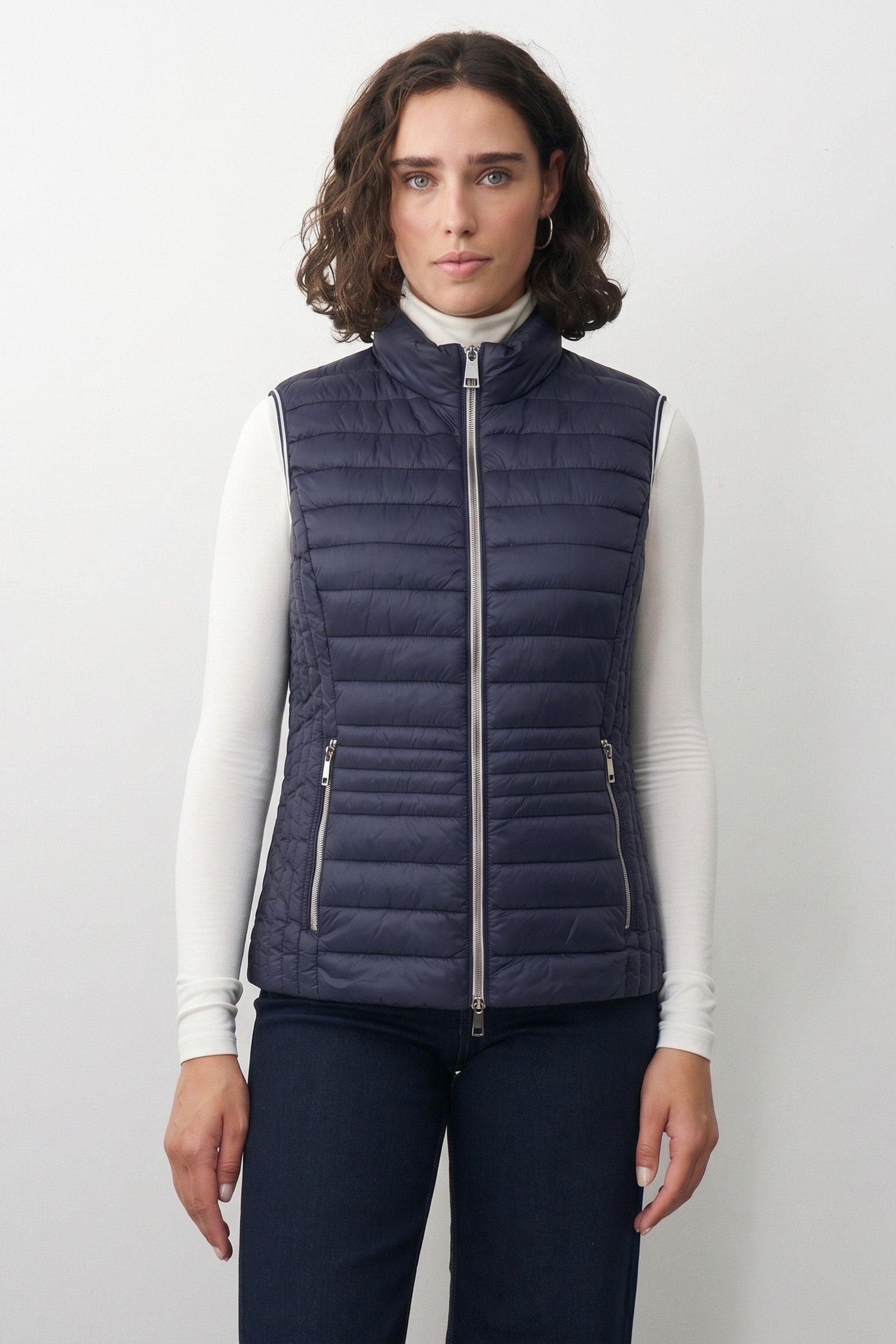 Barbara Lebek Steppweste moderne Steppweste oder Gilet für Damen in Dunkelblau