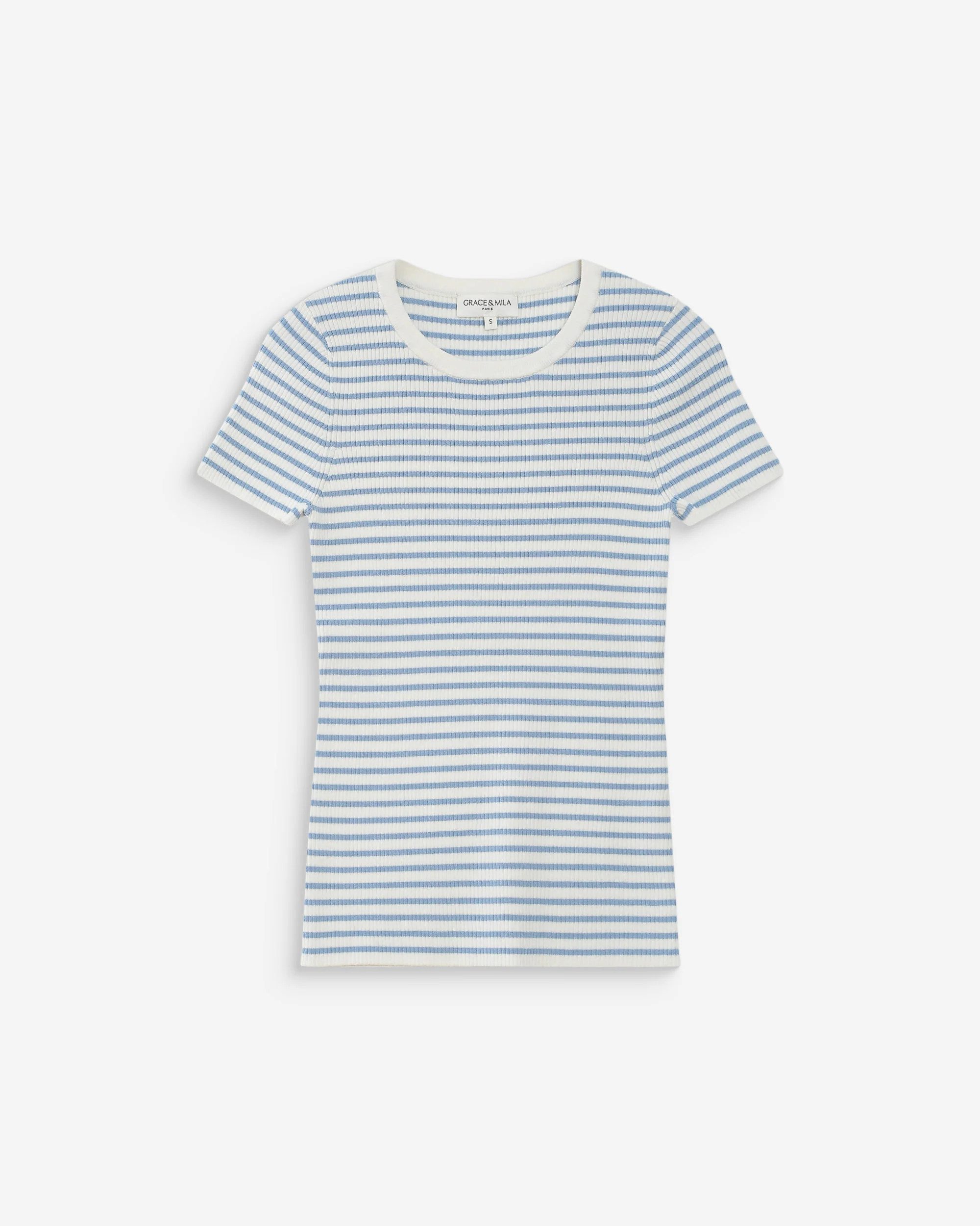 Kurzarmshirt SHIRT PULL MANCHES COURTES COTELE - T-Shirt gestreift - Damenshirt