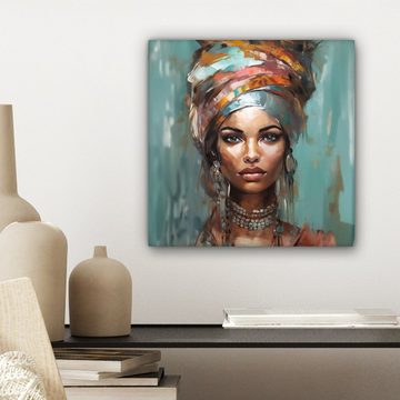 OneMillionCanvasses® Leinwandbild Frau - Kunst - Schmuck - Porträt, (1 St), Leinwand Bilder für Wohnzimmer Schlafzimmer, 20x20 cm