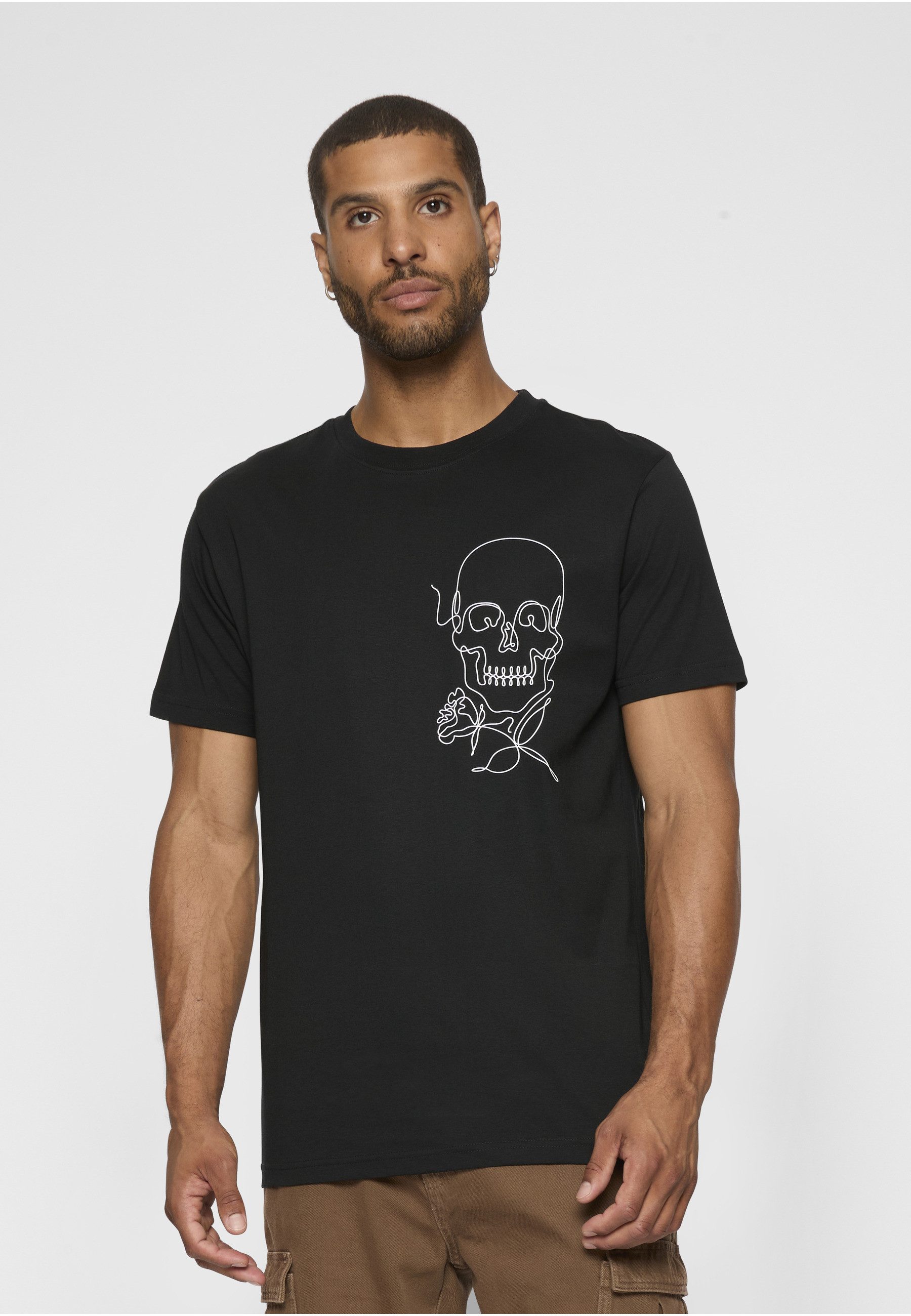 MisterTee T-Shirt MisterTee Herren Skull One Line Tee (1-tlg)