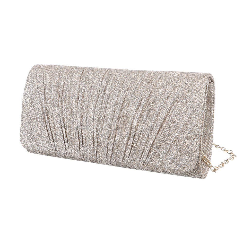 Ital-Design shoulder bag small, ladies bag clutch shoulder bag in champagne