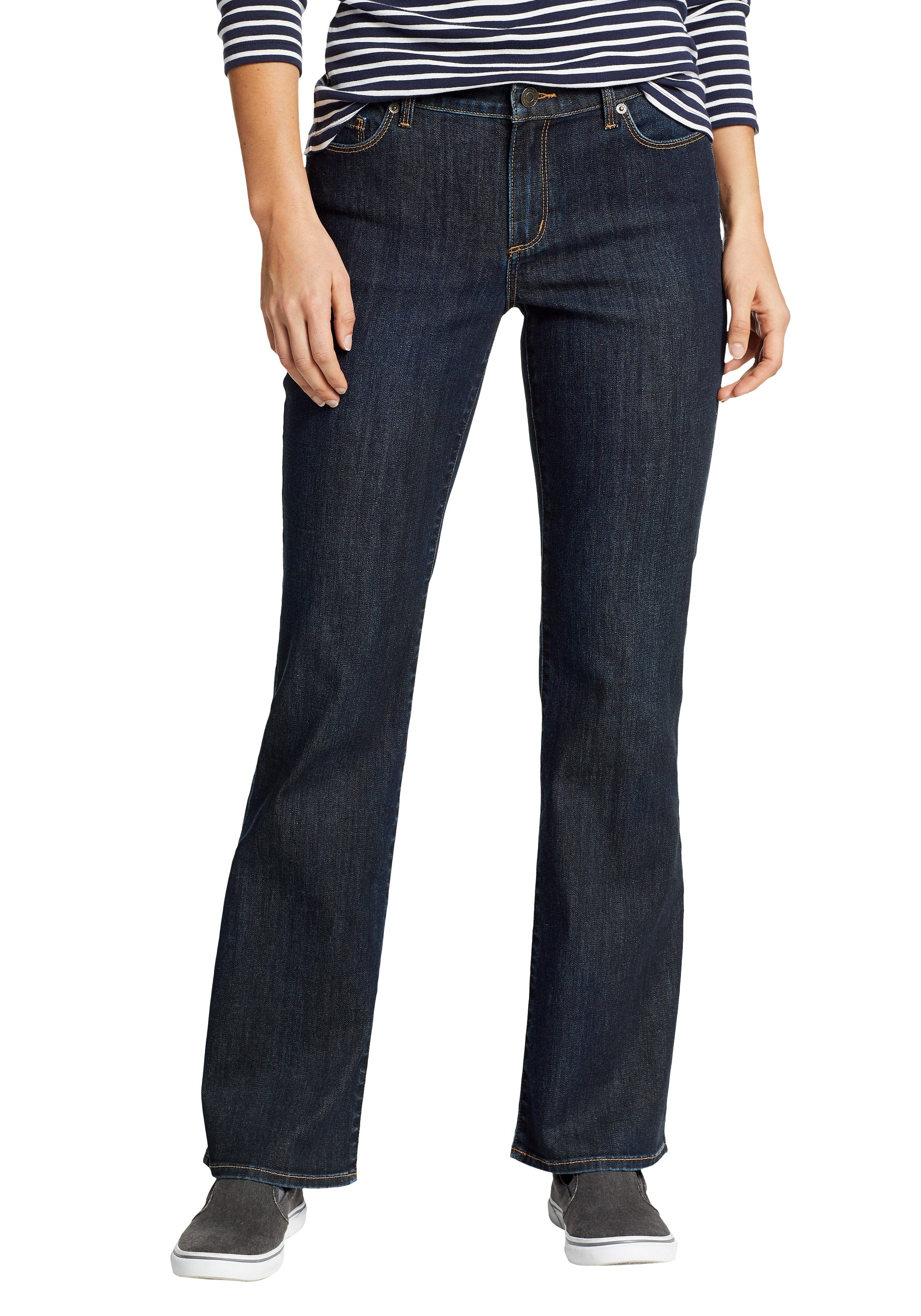 Eddie Bauer Bootcut-Jeans Voyager Jeans - High Rise - Bootcut Dunkles Indigo