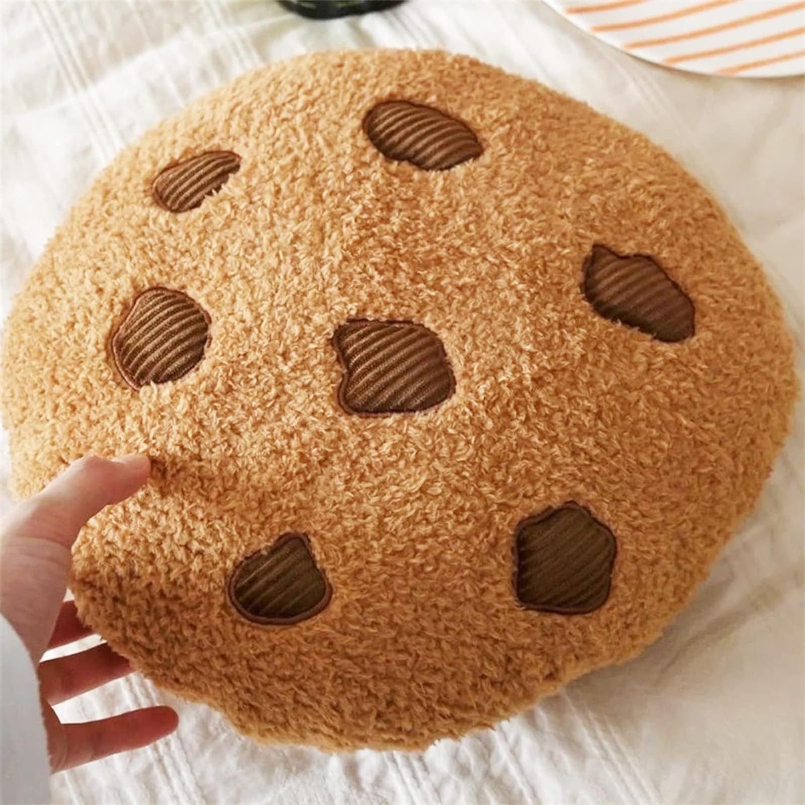 FOUORTUNATE-BEE Dekokissen Keks Kissen rund Dekokissen Sofa Sitzkissen Plüsch Kissen, Für Wohnzimmer Schlafzimmer Büro Geschenk Sitzkissen weich Deko