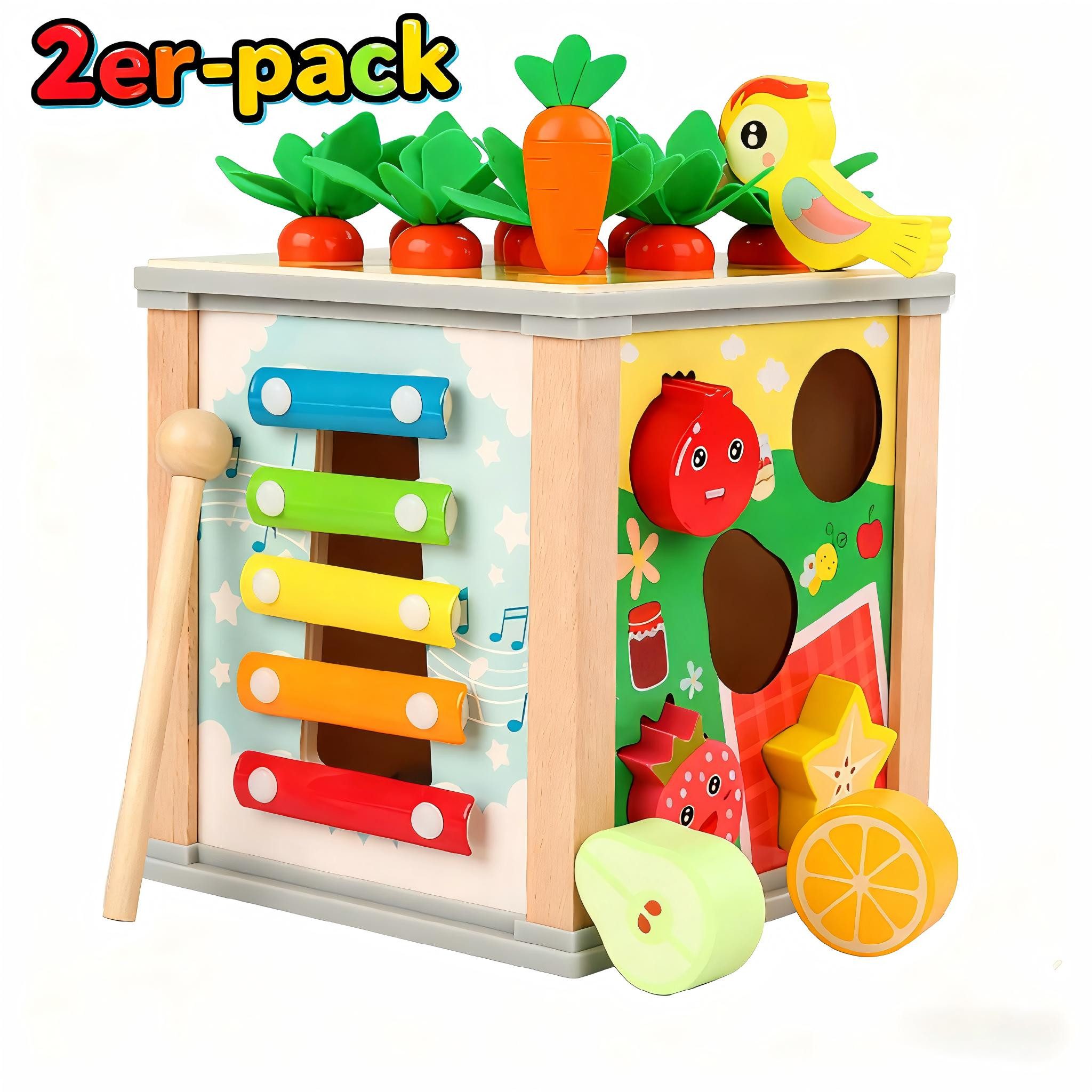 Motorikwürfel 6-in-1 Activity-Spielzeug für Babys ab 12 Monaten – Motorikwürfel