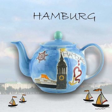 Mila Teekanne Mila Keramik-Teekanne Motiv Hamburg ca. 1,2 Liter, 1,2 l, (Set)