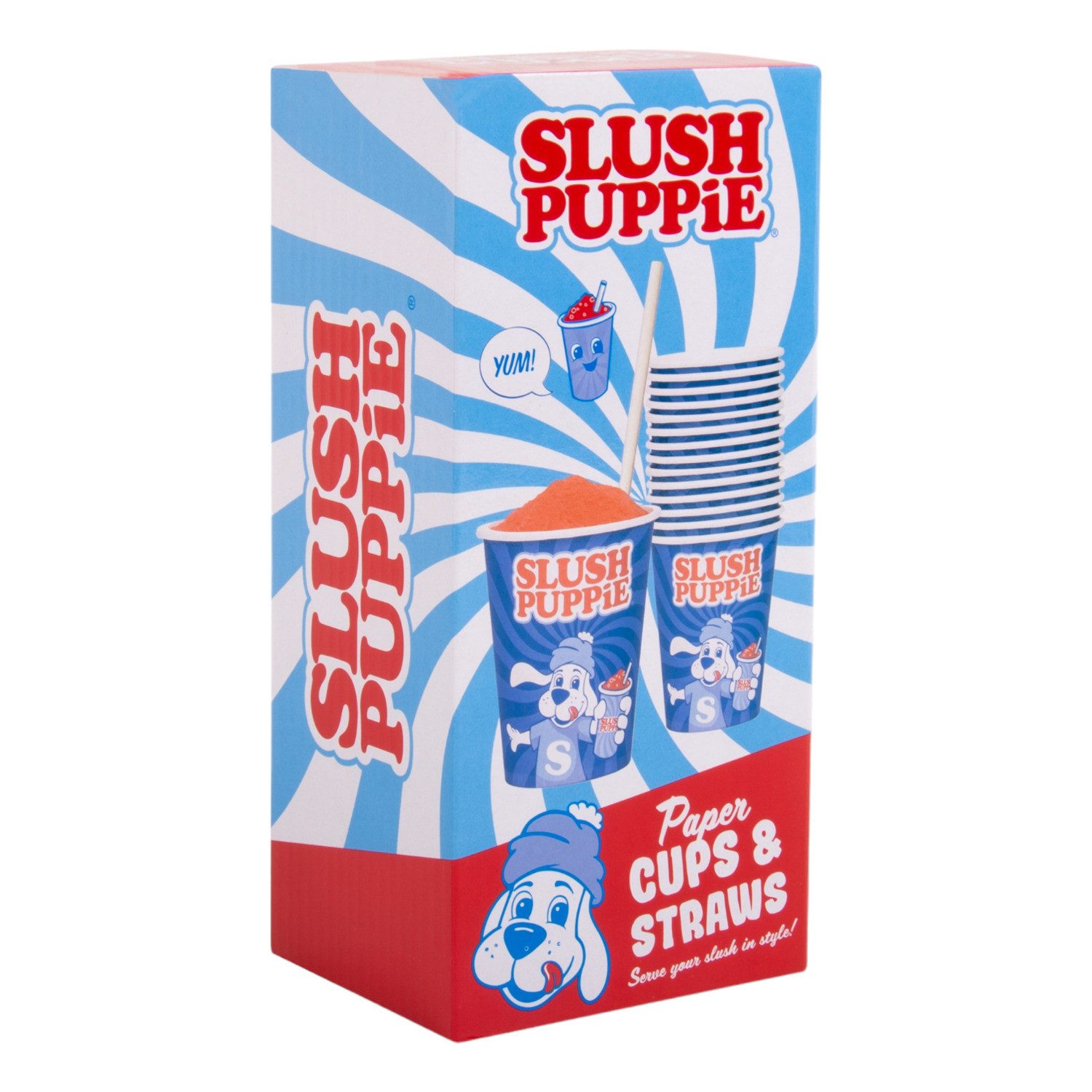 Fizz creations Einwegbecher SLUSH PUPPiE Pappbecher Slush-Becher und Strohhalme im Set – Bild 2 von 2
