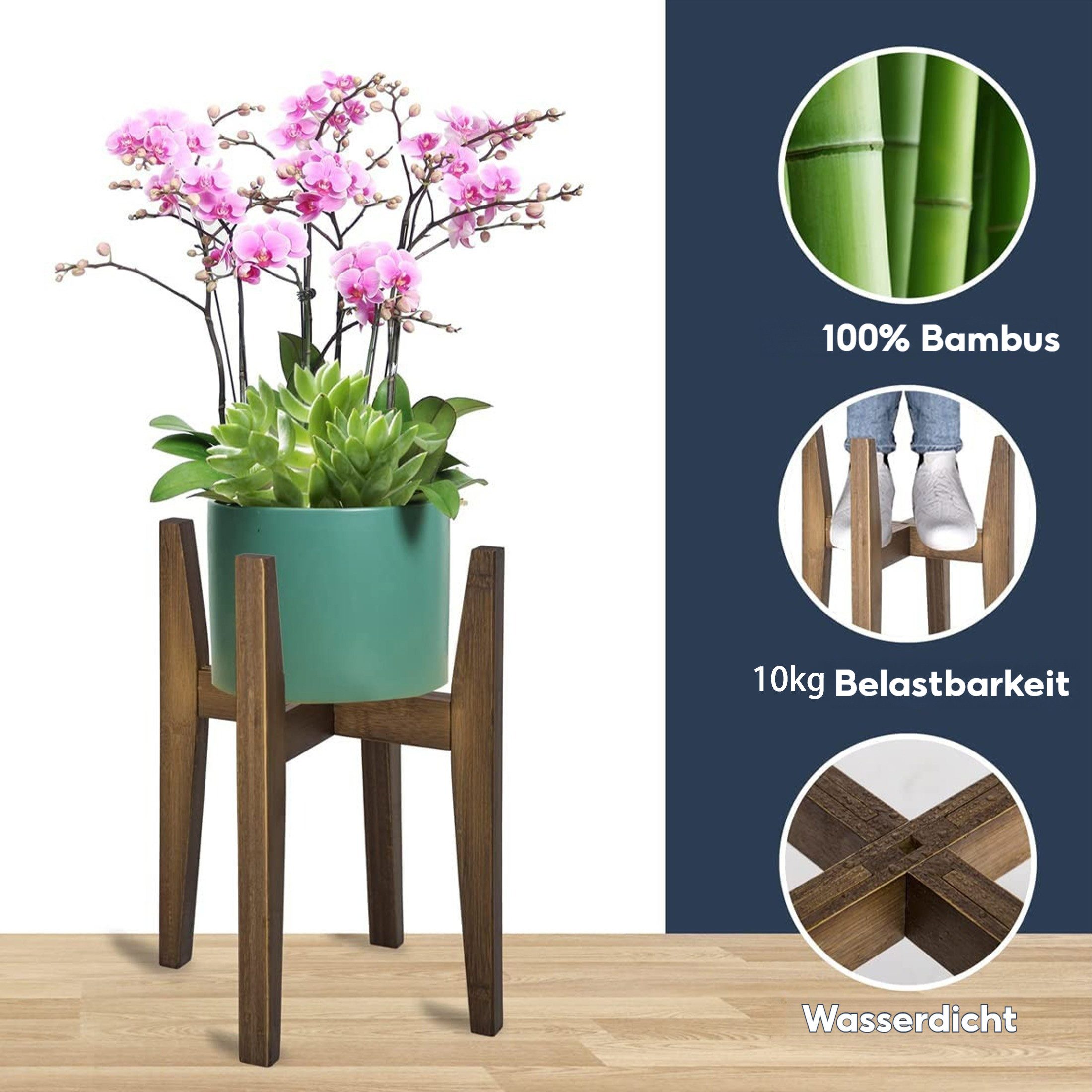 Masbekte Blumenständer Pflanzenständer, aus Bambus, Erweiterbar günstig online kaufen