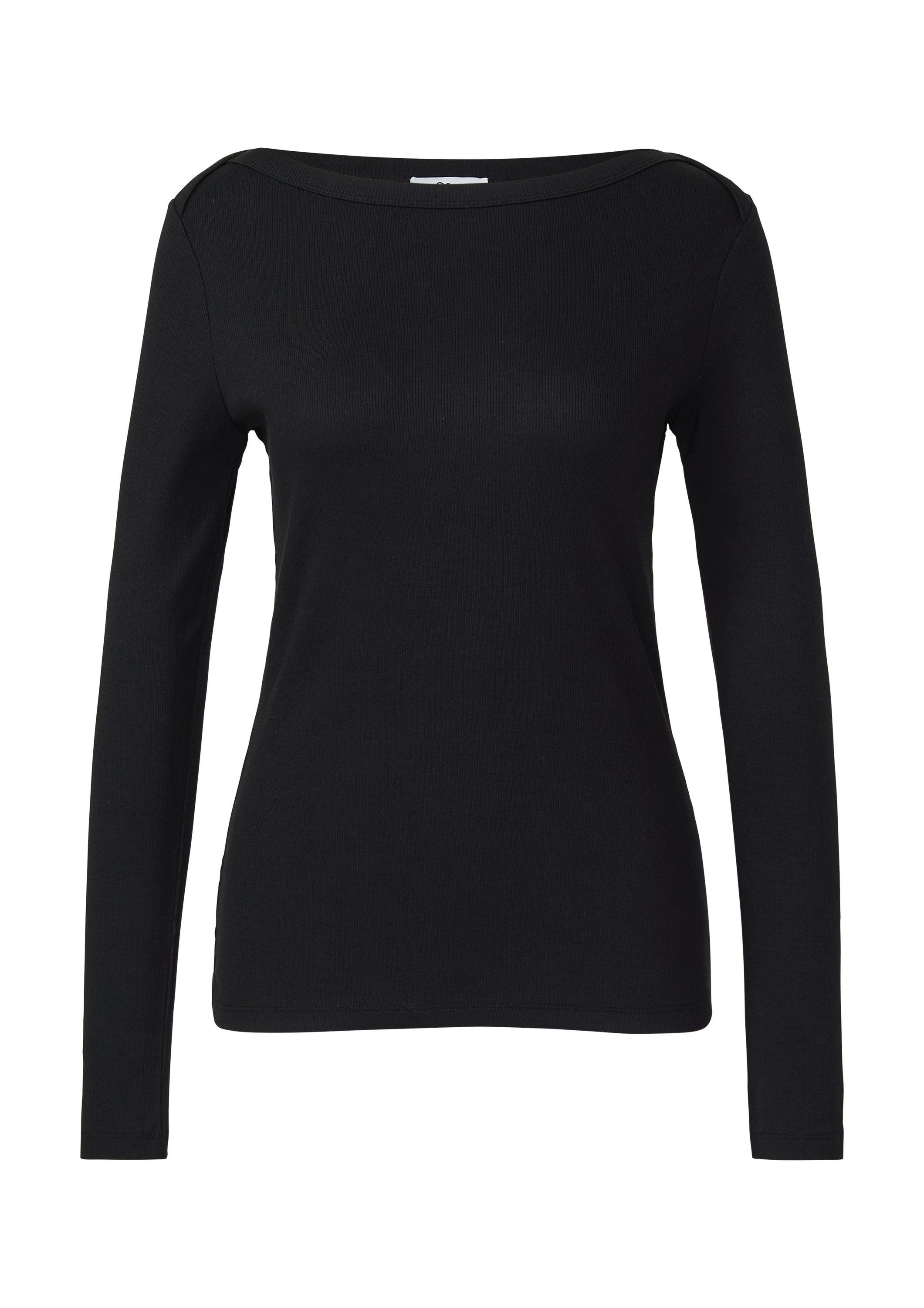 s.Oliver Langarmshirt T-Shirt Geripptes Langarmshirt mit U-Boot-Ausschnitt günstig online kaufen