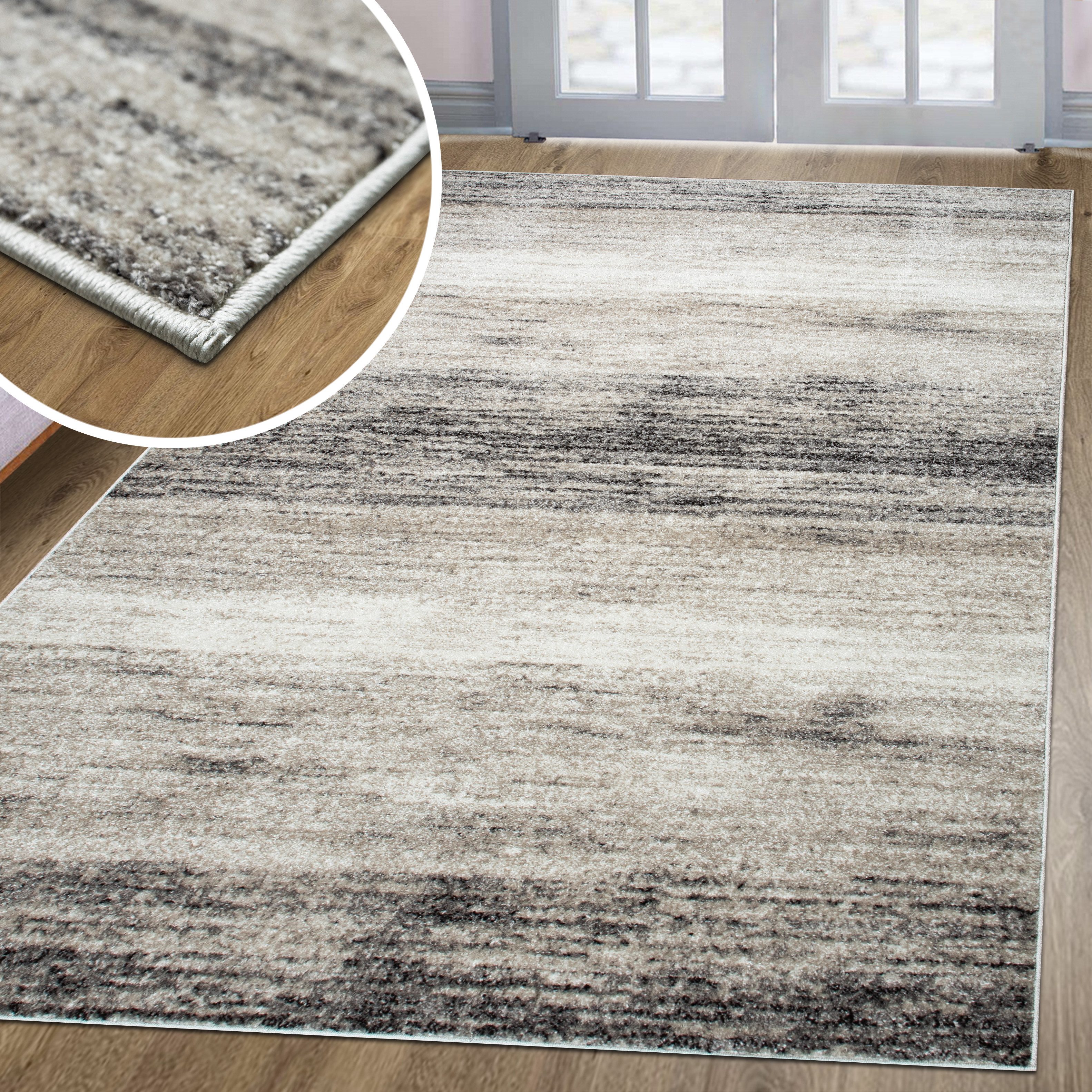 oKu-Tex Teppich Phoenix Wohnzimmerteppich, Kurzflor Beige meliert, Teppich, Höhe: 8,5 mm, besonders weicher Kurzflor, pflegeleicht