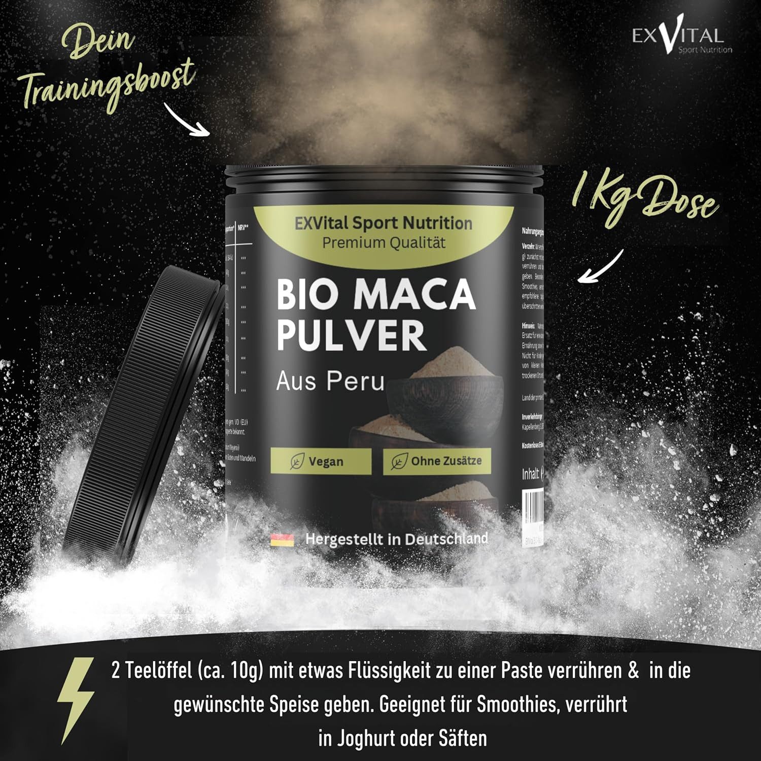 BIO Maca Pulver aus Peru, Hergestellt in Deutschland Pulver, 1 er 1000 g