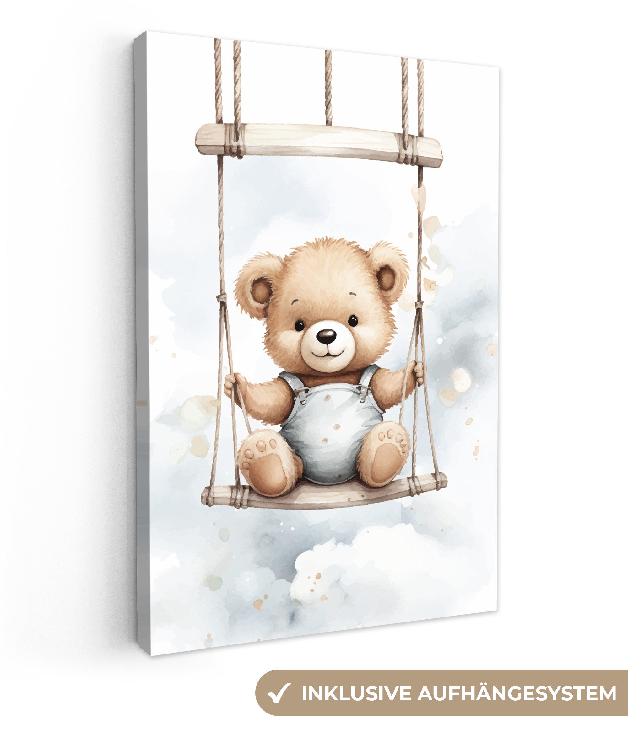 OneMillionCanvasses® Leinwandbild Bär - Baby - Tier - Kinder, Fotodruck (1 günstig online kaufen