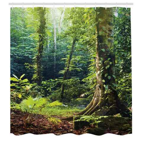 Abakuhaus Duschvorhang Moderner Digitaldruck mit 12 Haken auf Stoff Wasser Resistent Breite 175 cm, Höhe 180 cm, Urwald Wilder Efeu auf Bäume