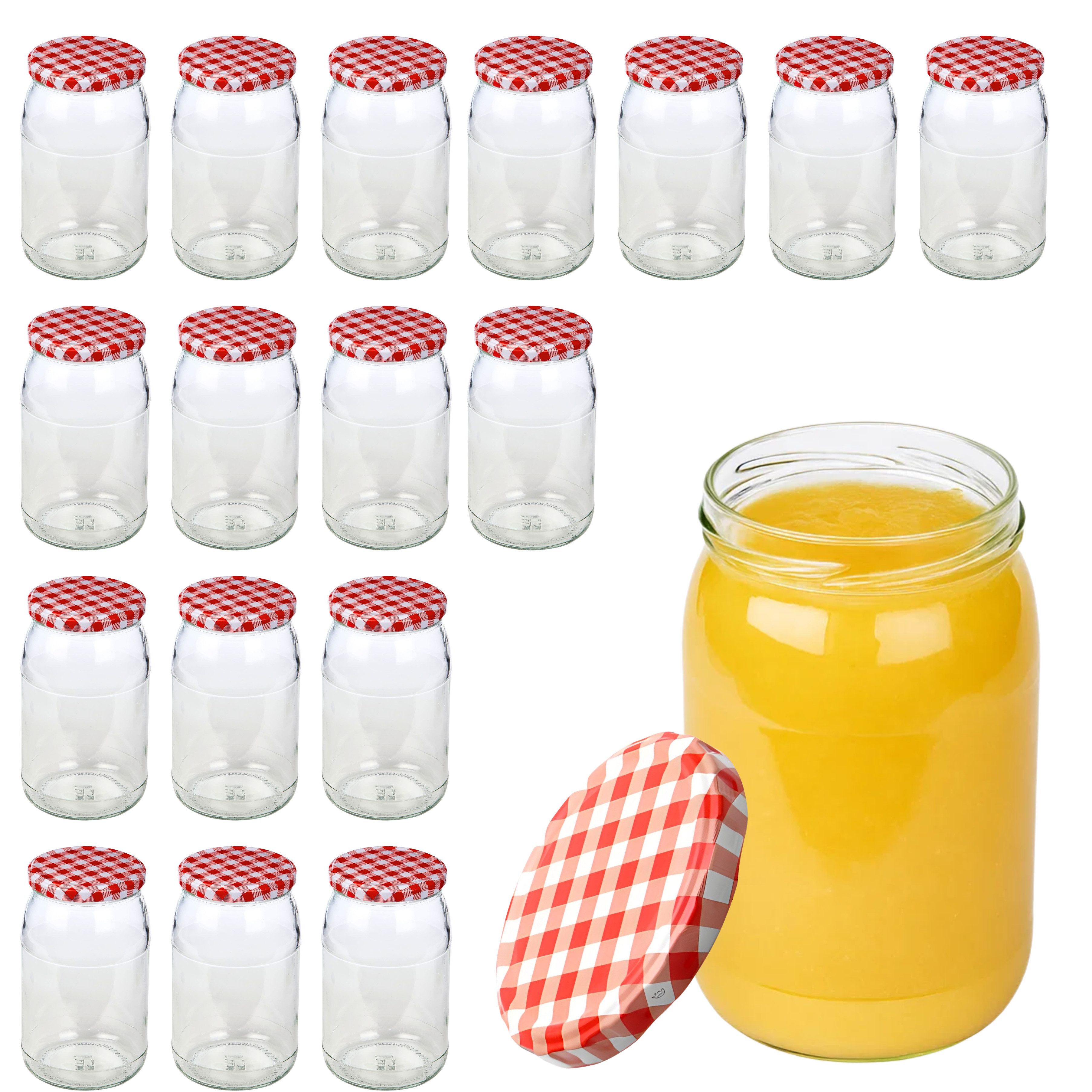 mikken Einmachglas 900 ml große Einmachgläser Einkochgläser Schraubgläser Vorratsgläser, (Set, 18-tlg., Spar-Set), luftdicht schließend, zum pasteurisieren geeignet