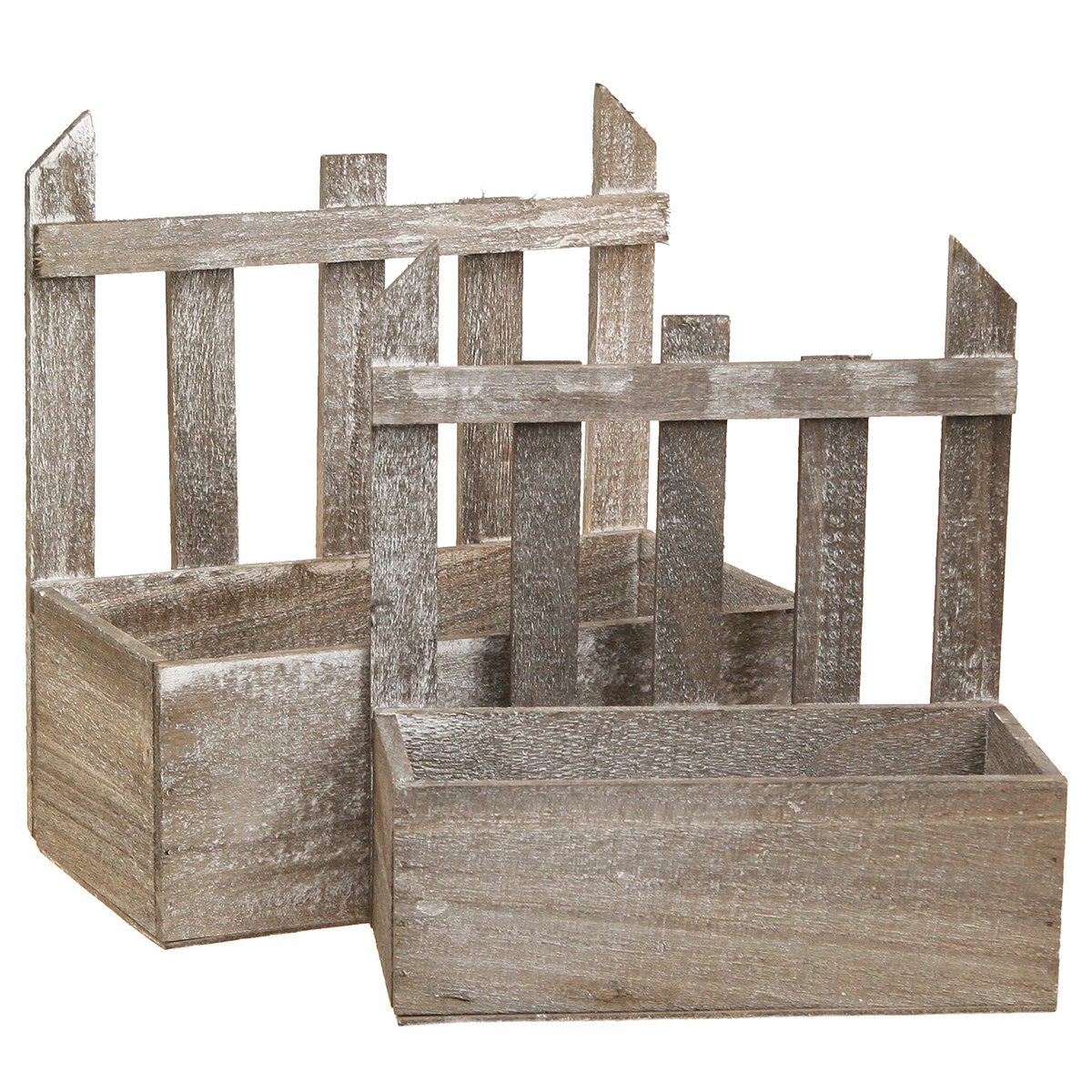 Dekokorb Pflanzkasten Holz Vintage 2er-Set Mini Blumen Deko