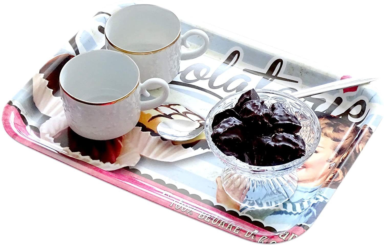 Lashuma Tablett Garten, Kunststoff, (1-tlg), Hell gelbes Dekotablett für Küche 31x23 cm