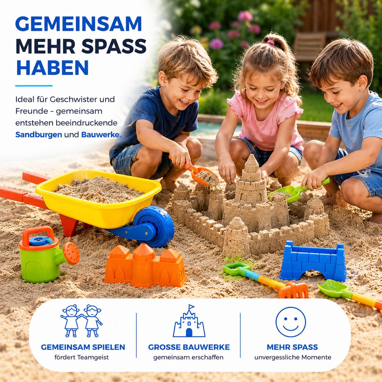 TK Gruppe Sandform-Set Sandspielzeug-Set aus Kunststoff, 4-, 9- oder 11-teilig – Bild 2 von 5