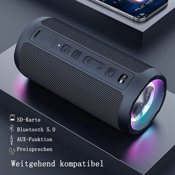GelldG Bluetooth Lautsprecher mit Licht, Musikbox Tragbarer Bluetooth Box Bluetooth-Lautsprecher