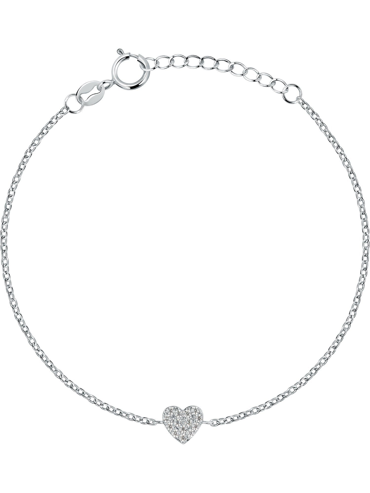 FAVS Silberarmband FAVS Damen-Armband 925er Silber 14 Zirkonia Herz