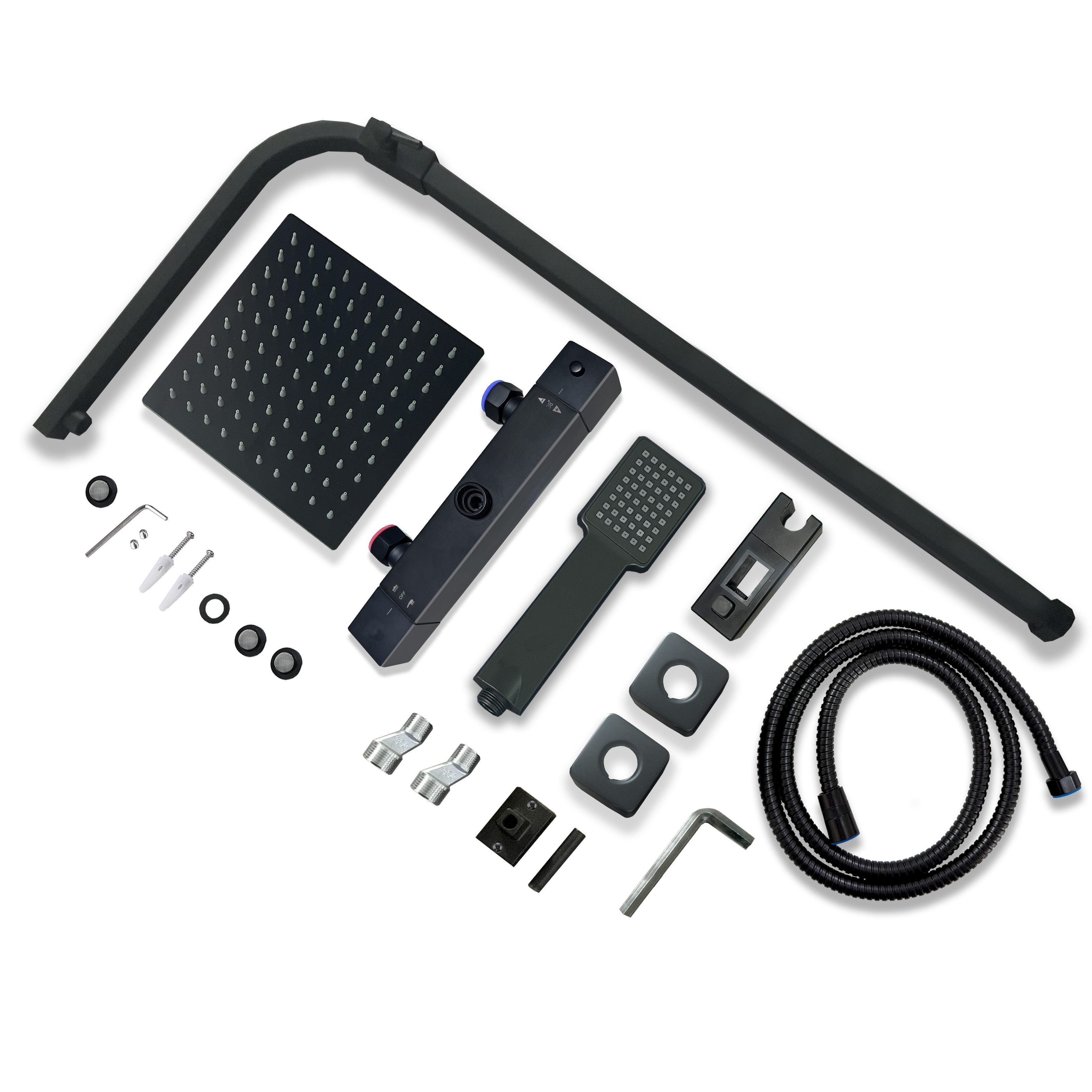 duschspa Duschsystem Duschset mit Thermostat 38℃ verstellbare Duschstange a günstig online kaufen